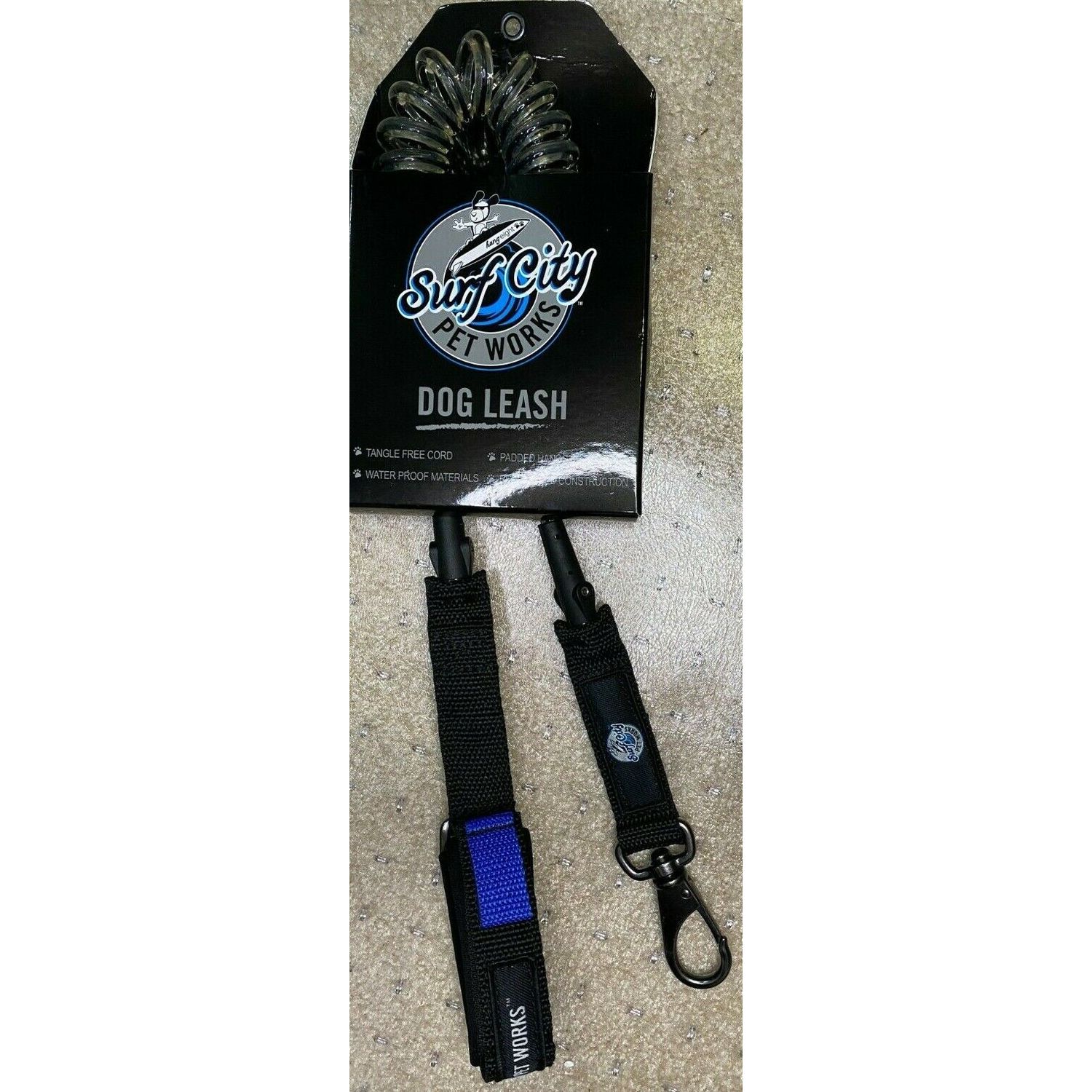 Surf City Pet Works Coil / Bungee Hands-Free Dog Leash (Clear)