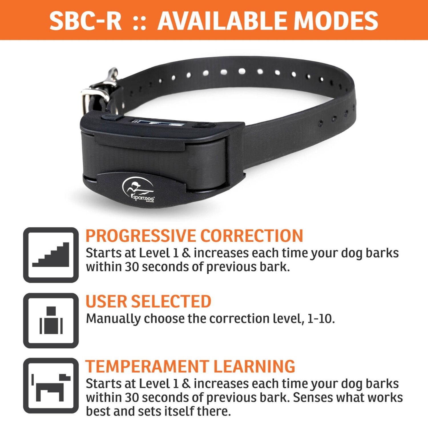 SportDOG SBC-R - Customizable NoBark Dog Collar with Silent Partner Technology