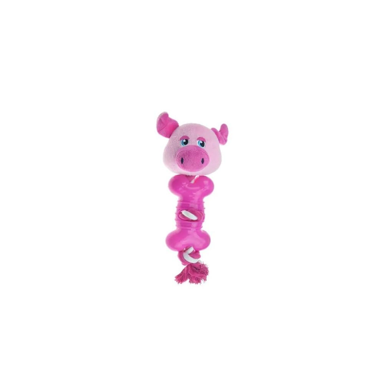 MPP Cute Barnyard Dog Toys Knotted Rope Bone Tug Choose Cow Duck Pig or All 3 10.5" (Pig)