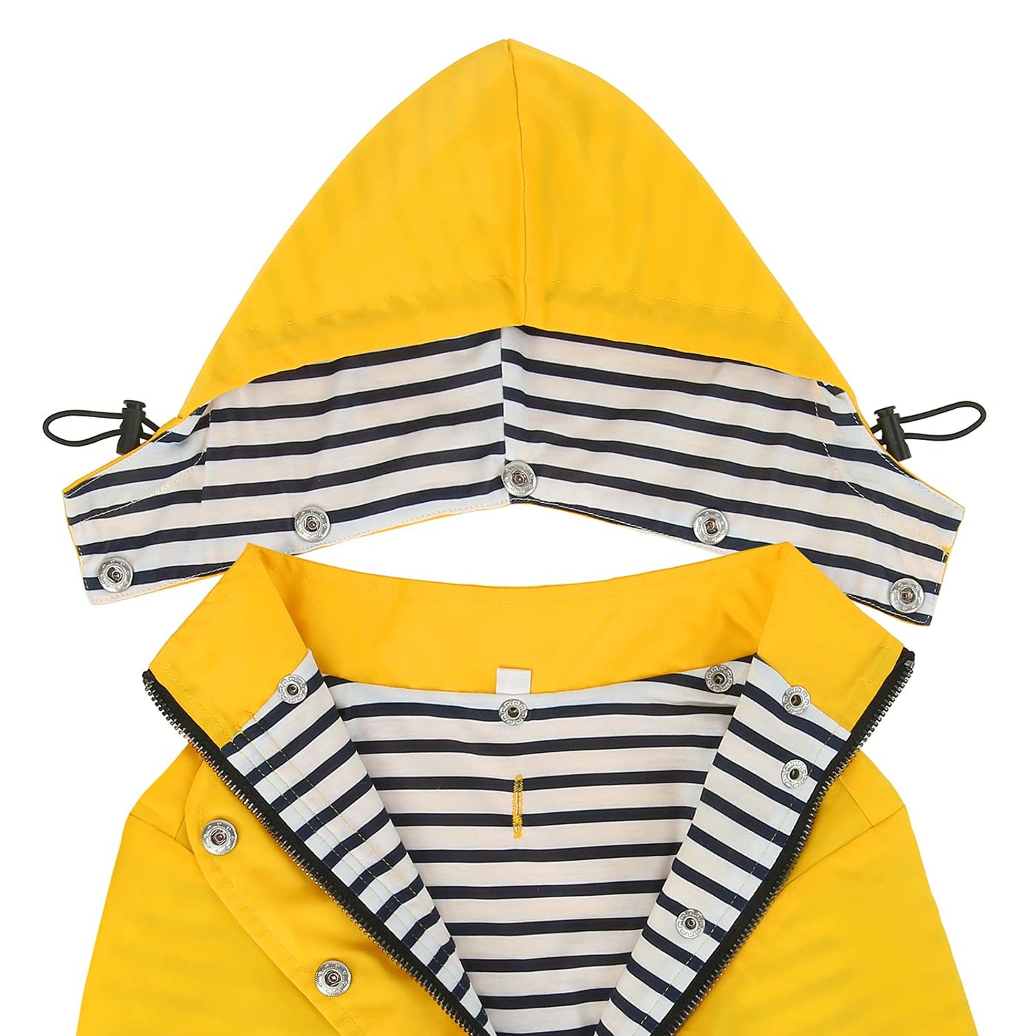 HDE Dog Raincoat Double Layer Zip Rain Jacket with Hood for Small to Large Dogs Yellow - 2XL