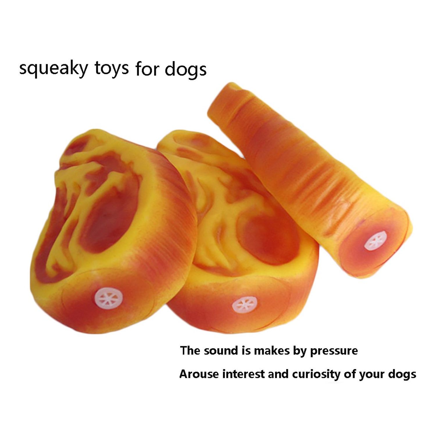 ZoyPet Pet Chew Toy Interactive Dog Food Toy Bite Sandwich 3 Pack Soft Non-Toxic Teeth Cleaning Dog Toys Squeaky for Puppies Small Dogs Cats DT11 Steak