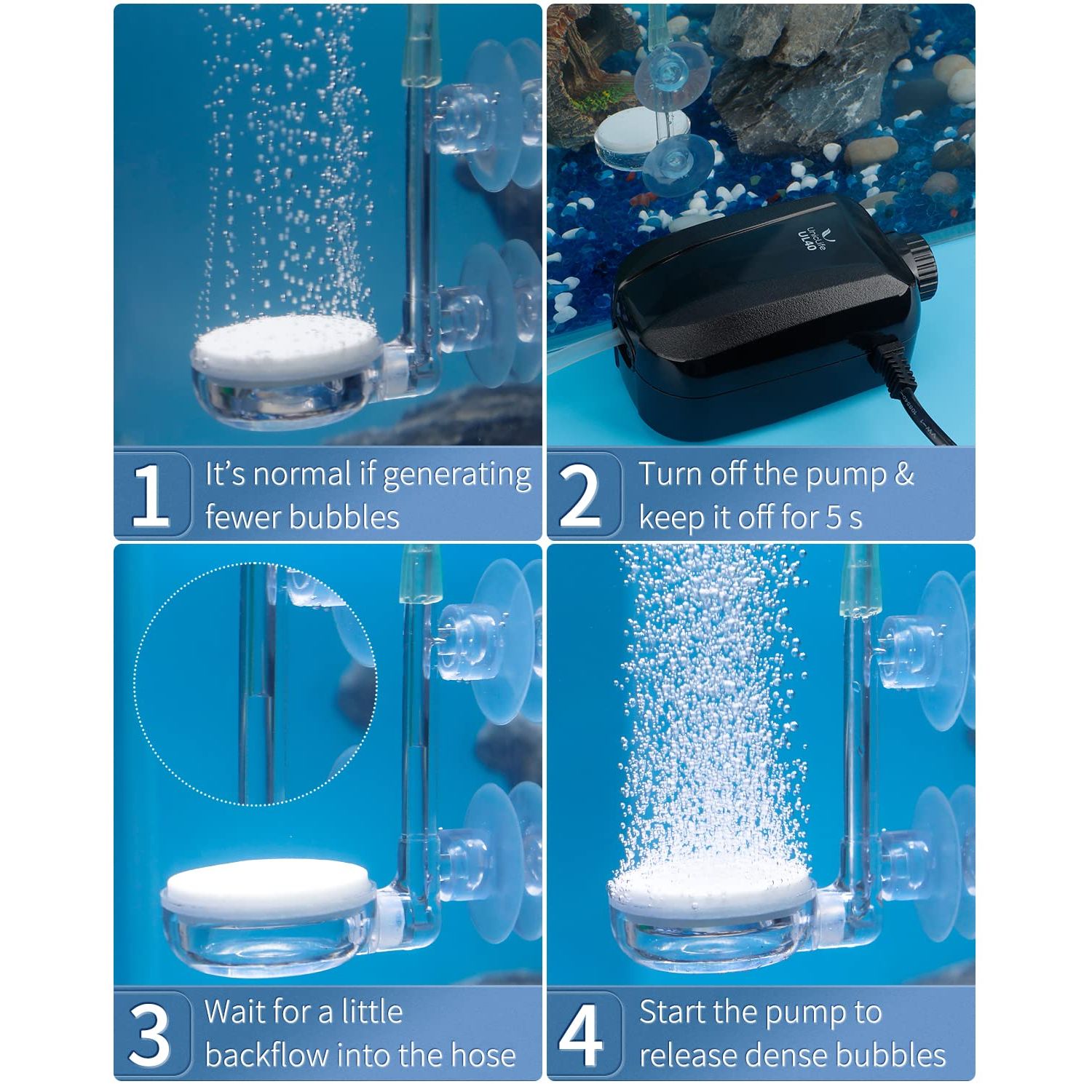 Pawfly Aquarium Air Stone Disc, 1 Inch Small Fish Tank Air Stone Kit Ultra-High Dissolved Bubbler Airstone with Accessories for Aquarium Fish Tank and Small Bucket(Pump Not Included)