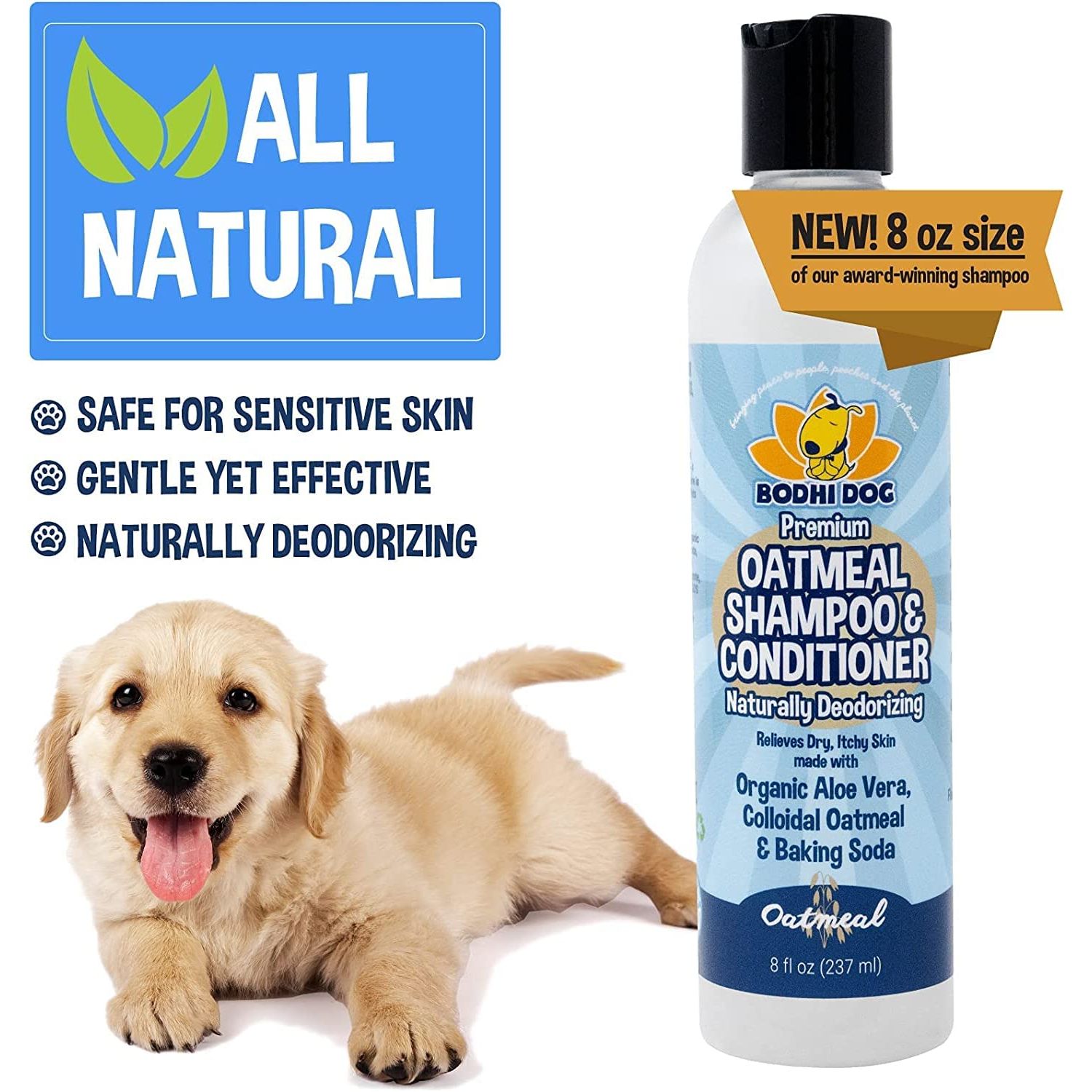 Bodhi Dog Shampoo Brush | Pet Shower & Bath Supplies for Cats & Dogs | Dog Bath Brush for Dog Grooming | Long & Short Hair Dog Scrubber for Bath | Quality Dog Wash Brush (Shampoo Bundle, Blue)