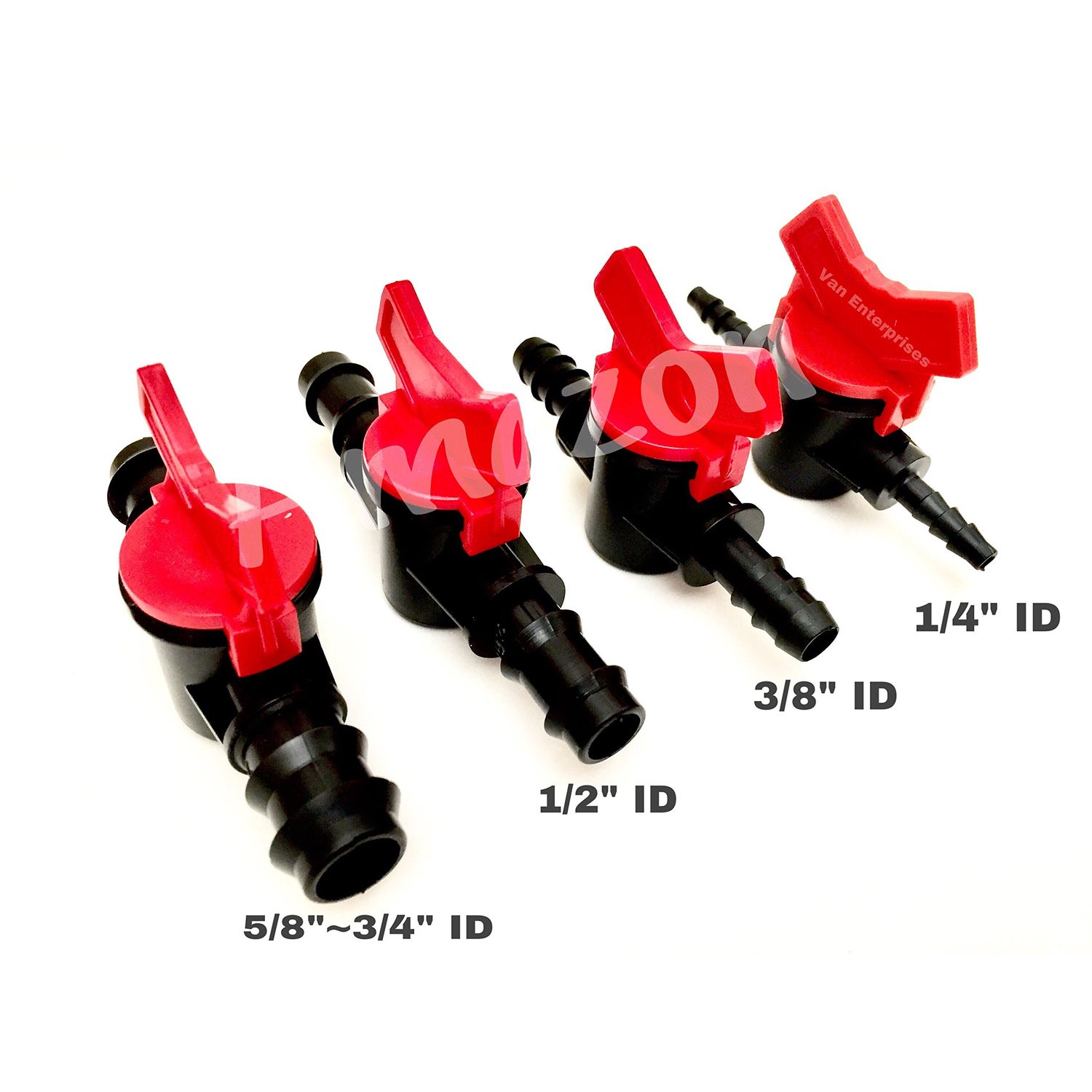 Van Enterprises 2PK of 1/2" ID Ball Valve Hose Barb Connectors for Drip Irrigation Hoses and Aquariums [Various