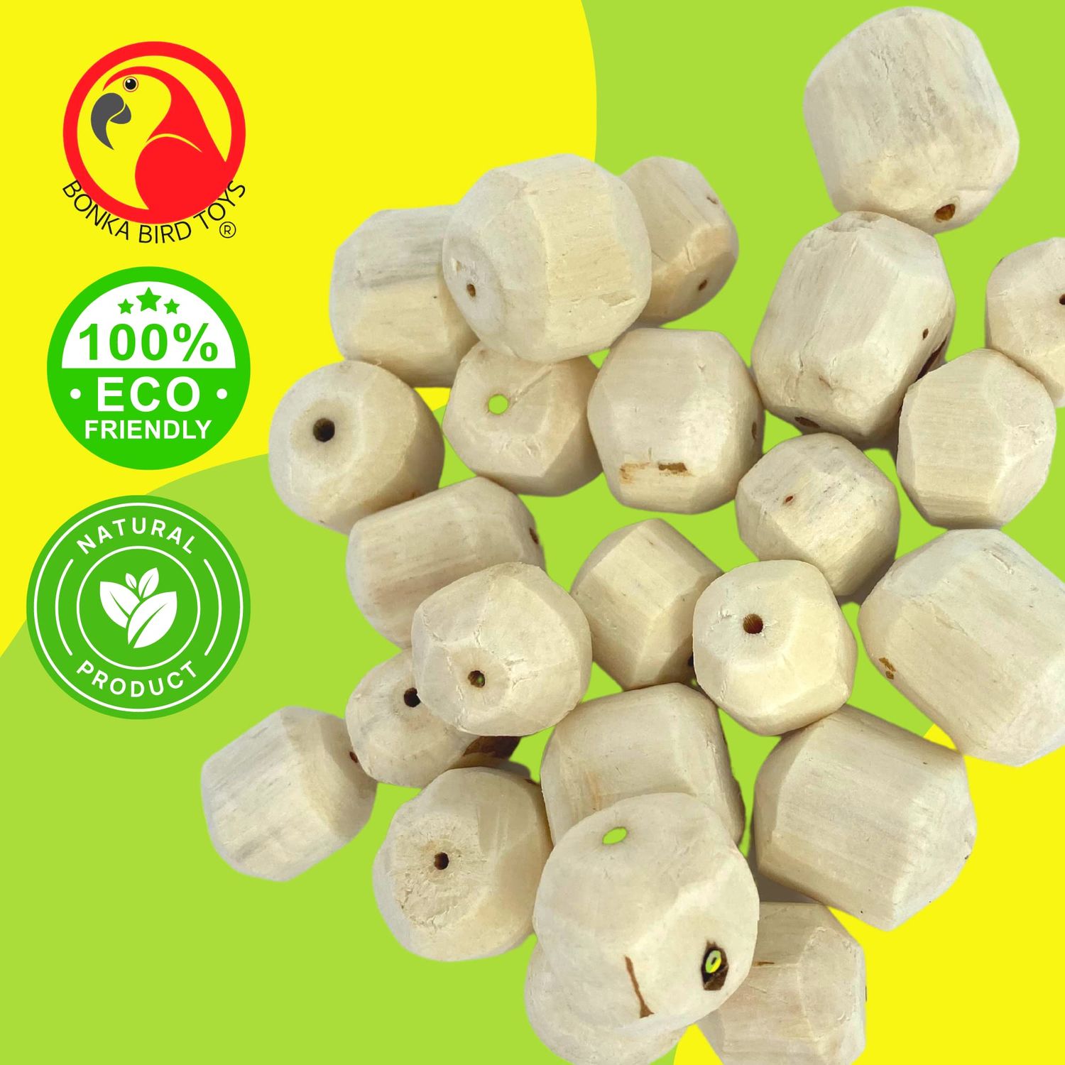 Bonka Bird Toys 3383 Pk24 Sola Rocks Foot Talon Craft Part Bird Toys Natural Chew Foraging Treat for Conures Cockatiels Parakeets and Other Similar Sized Birds
