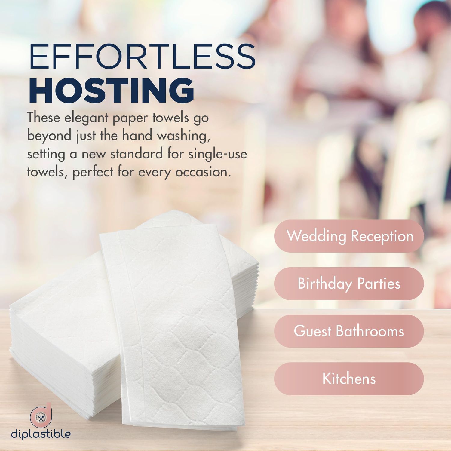 Disposable Guest Towels 500 Pack - White Napkins for Guest Bathroom, Heavy Duty Disposable Hand Towels, Ultra Absorbent Linen Feel Paper Napkins for Bathroom, Parties and Events