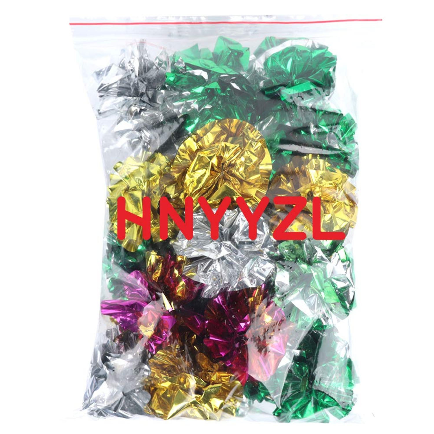 HNYYZL Bestsupplier 25 Pack Crinkle Balls Cat Toys - Original Mylar Crinkle Balls Cat Toys（Random Color）