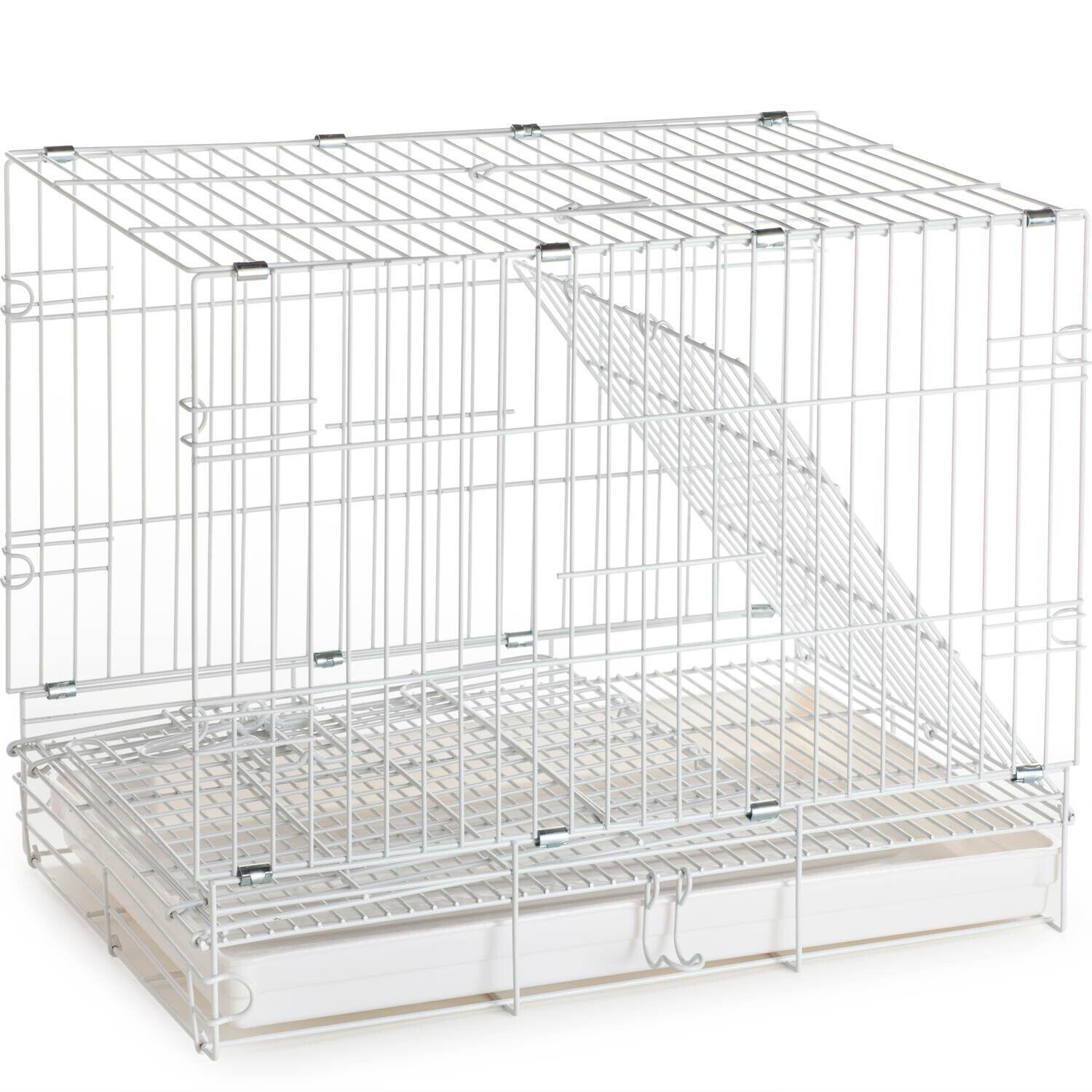 LARGE Parrot Bird Travel Carrier Foldable Wood Stand Perch Steel Cup Metal Cage
