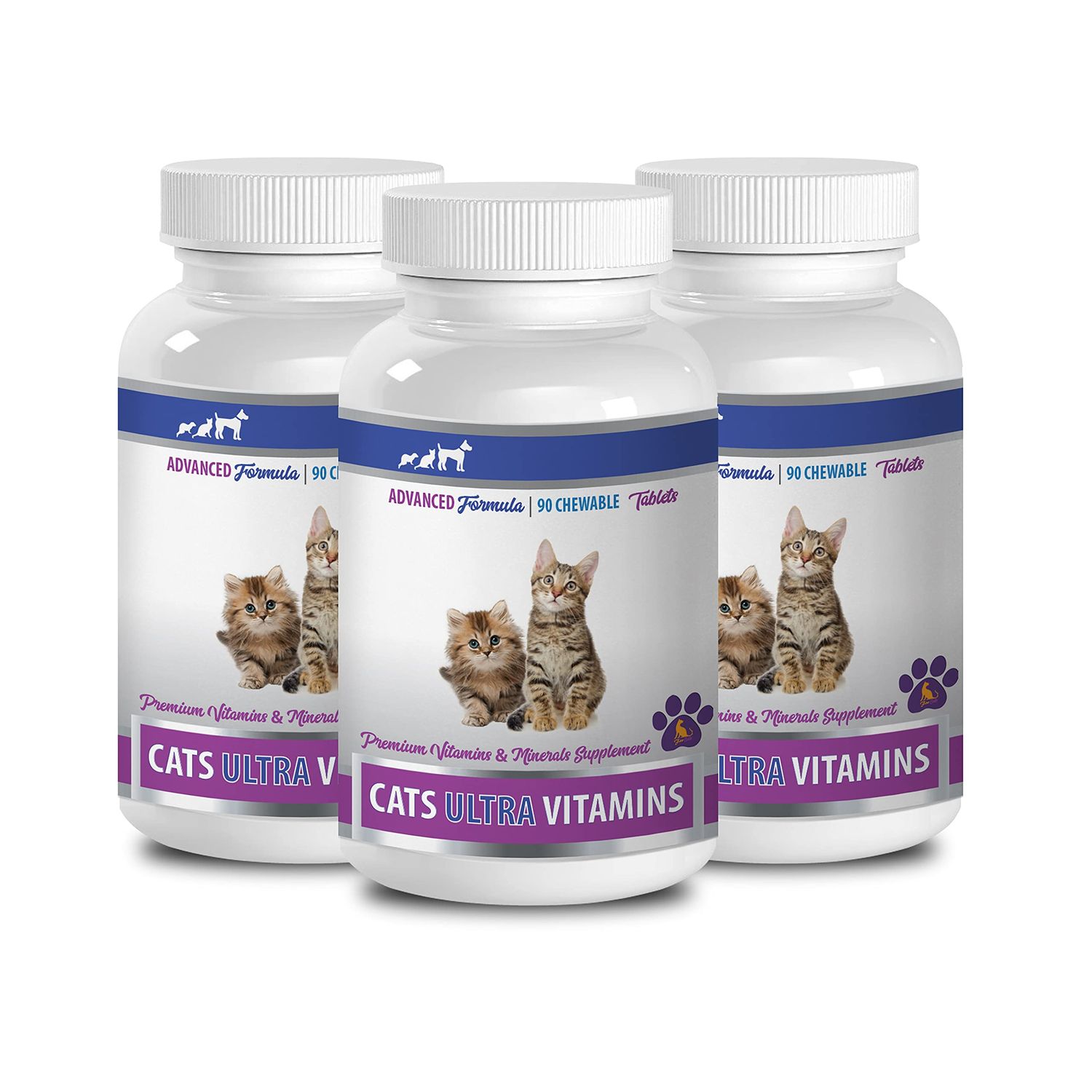 PET SUPPLEMENTS Healthy cat Treats for Teeth - Cats Ultra Vitamins - Premium Vitamins and Minerals - CHEWABLE - biotin for Cats - 3 Bottle (270 Chews)