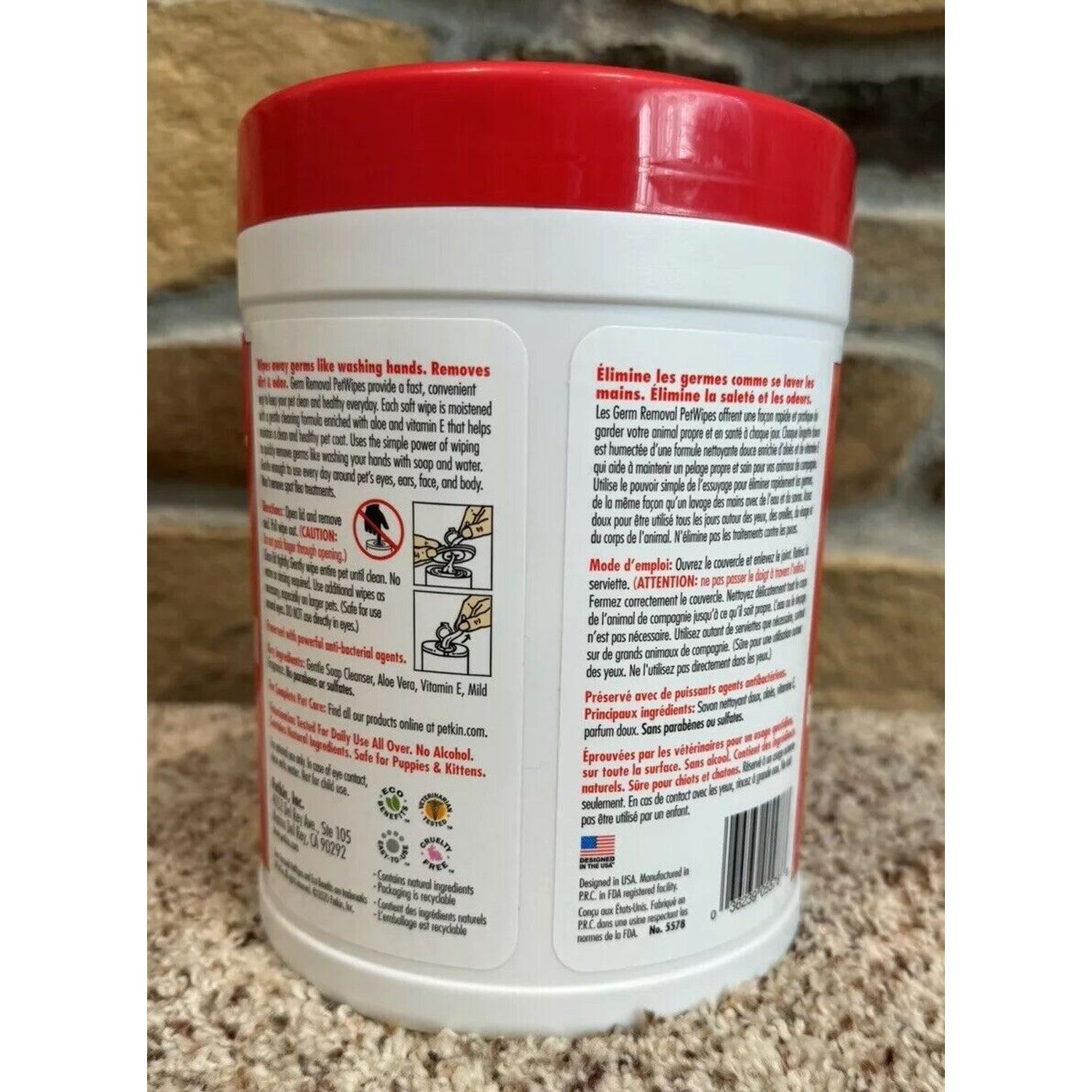 PetWipes 200 Grooming Pet Wipes for Dogs & Cats for Face Paws Ears Eyes Body