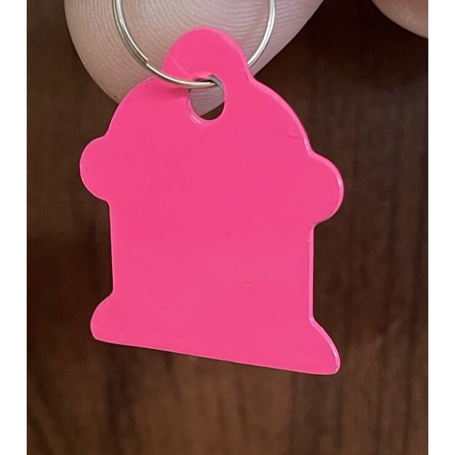 Pink Aluminum Fire Hydrant Pet ID Tags Personalized Front and Back