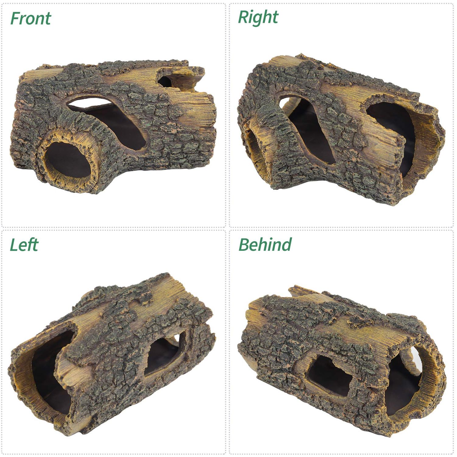 Uniclife Resin Hollow Tree Trunk Betta Log Aquarium Decorations Ornament Fish House Cave Wood House Decor for Small and Medium Fish Tank