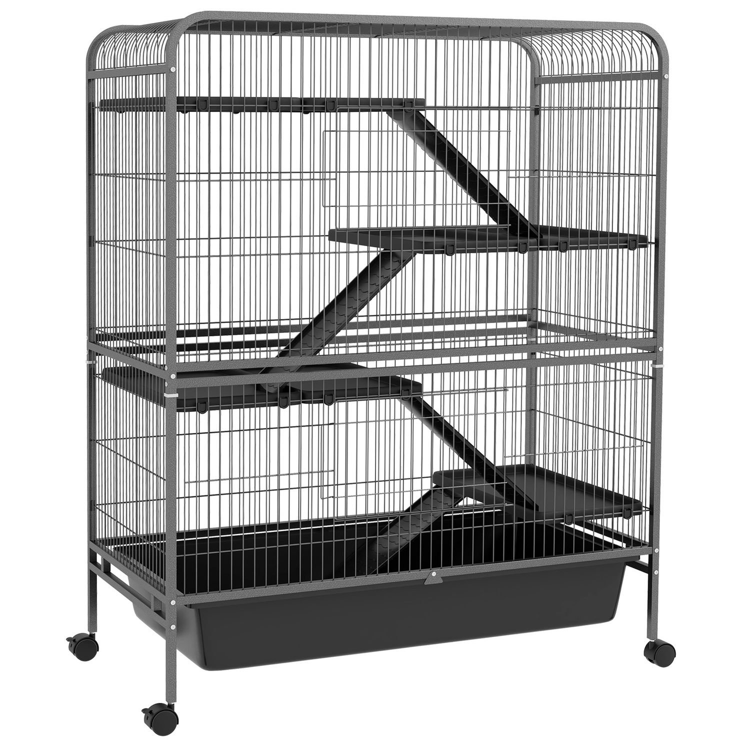 PawHut 53.5"H Small Animal Cage 5-Level Metal Ferret Cage for Bunny