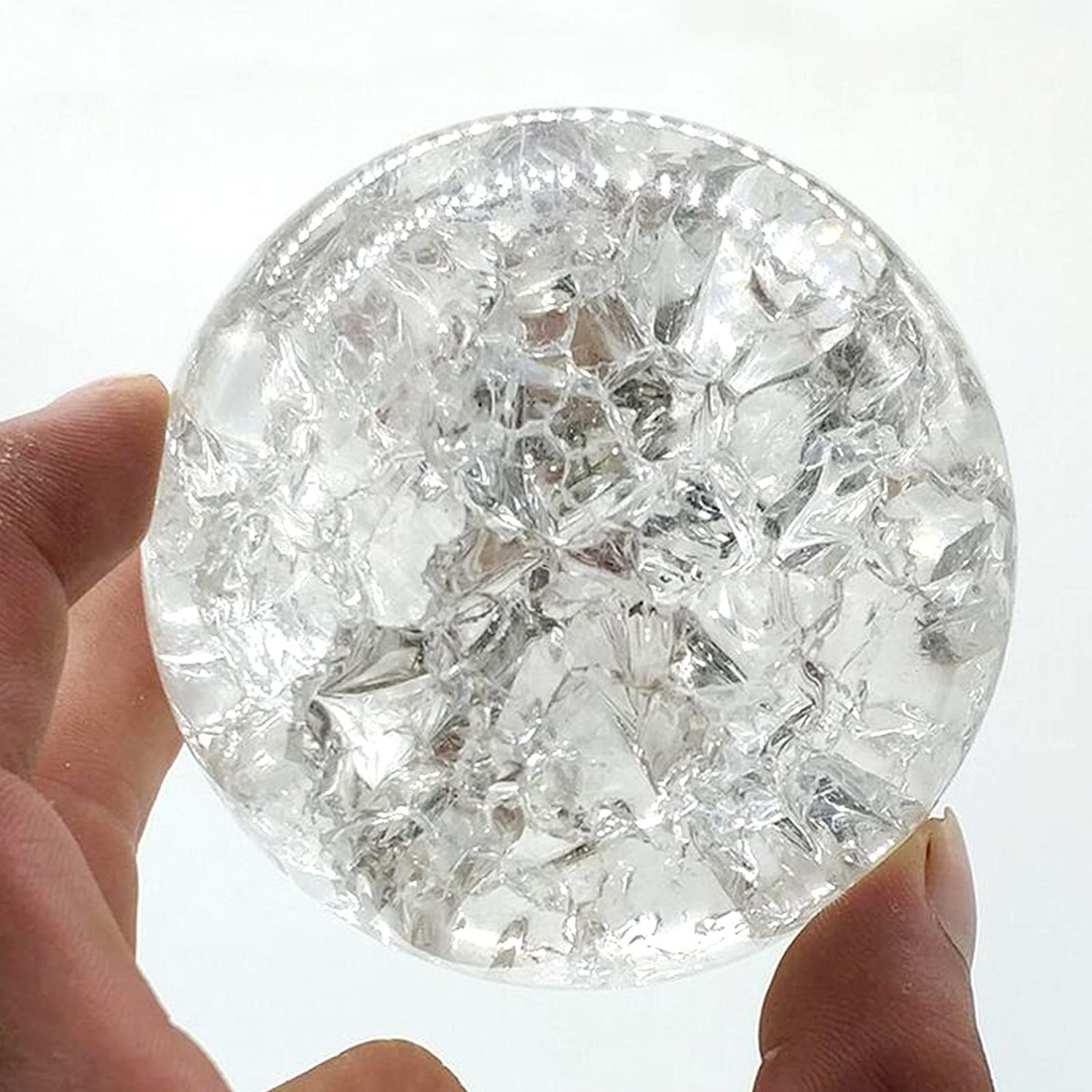 fengshuisale Fengshui 2" Water Fall Aquarium Fountain Spinning Clear Glass Ball W Red String Bracelet Y1406