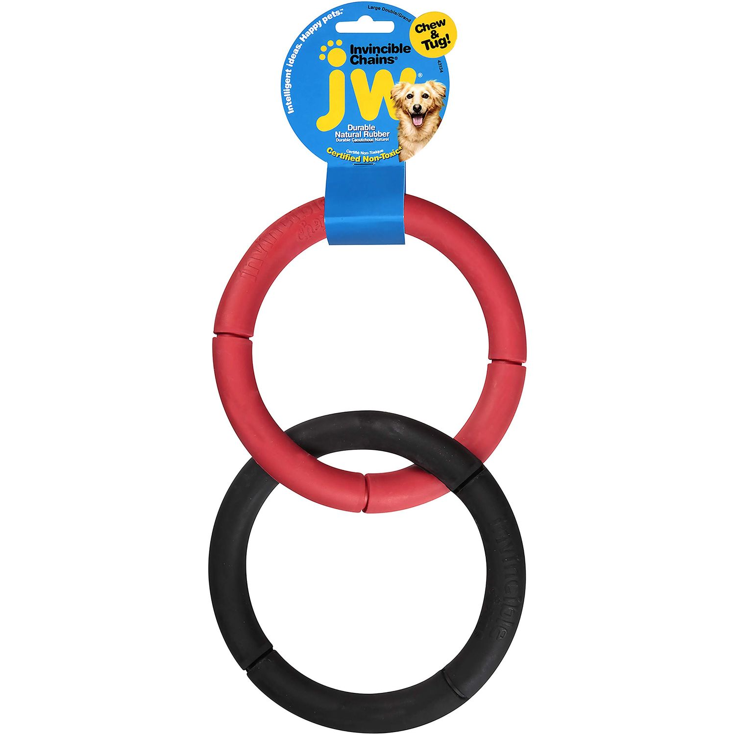 JW Pet Company Invincible Chains LD Double Dog Toy, Large (Colors Vary)