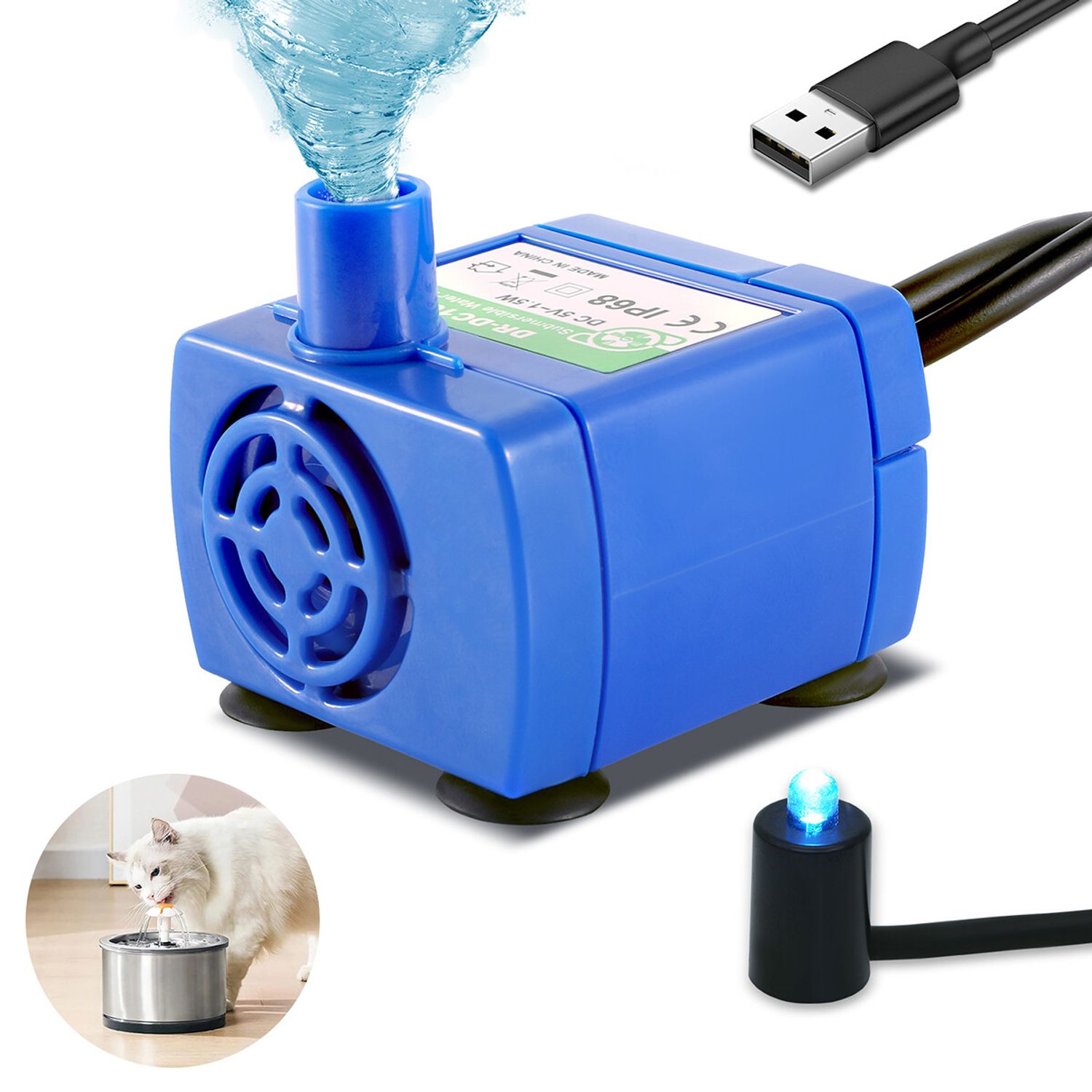 Pet Fountain Pump Replacement Cat Water Fountain Pump for Flower Fountain Automa