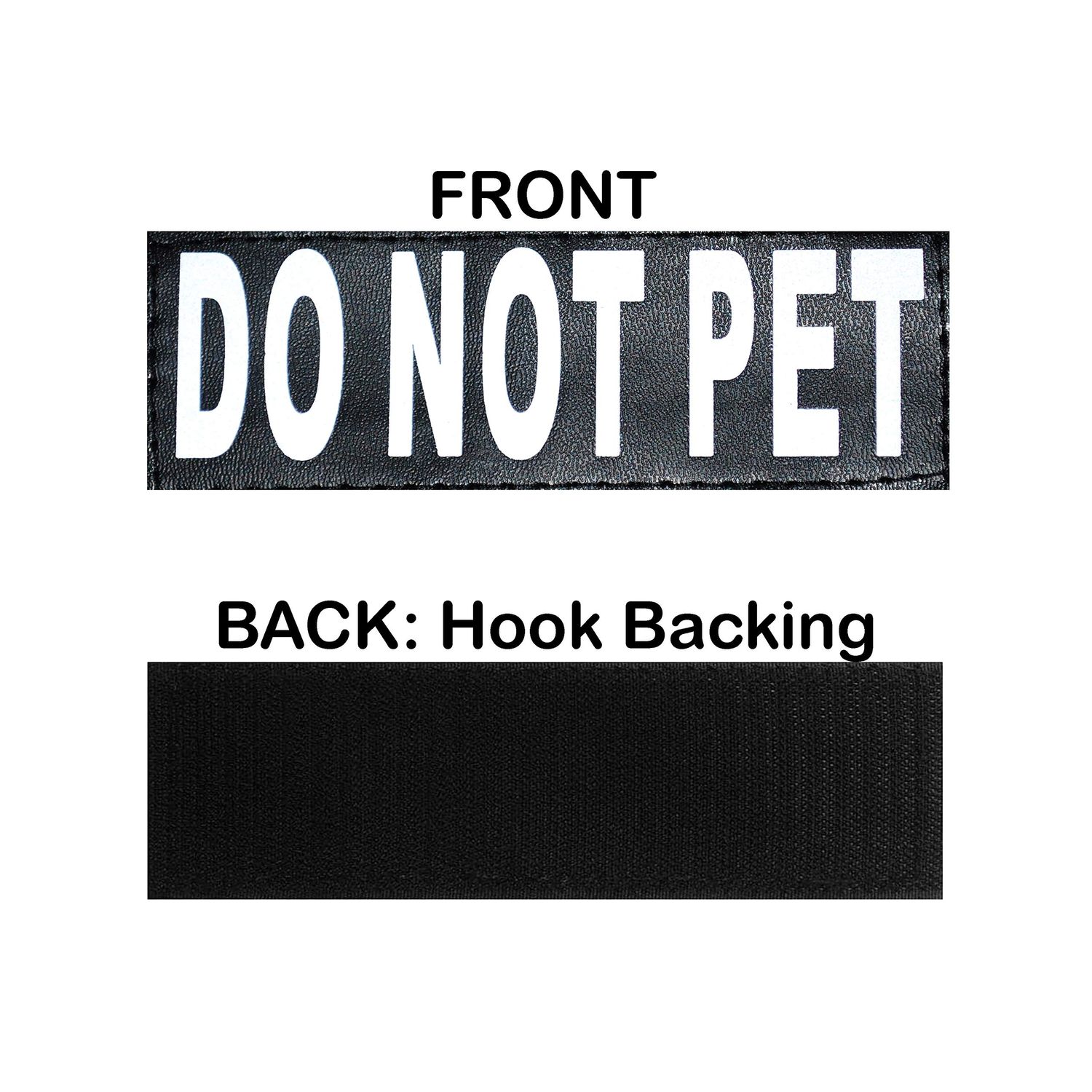 Doggie Stylz Set of 2 Reflective DO NOT PET Removable Patches for Service Dog Harnesses & Vests. (Small 3"x1")