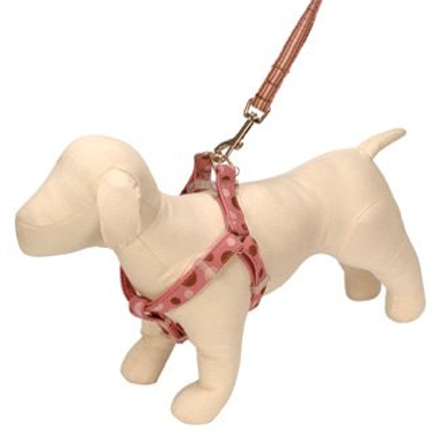 Fox & Hound Ltd. Pink & Brown Polka Dot Ribbon Collection Dog Harness Size: XSmall