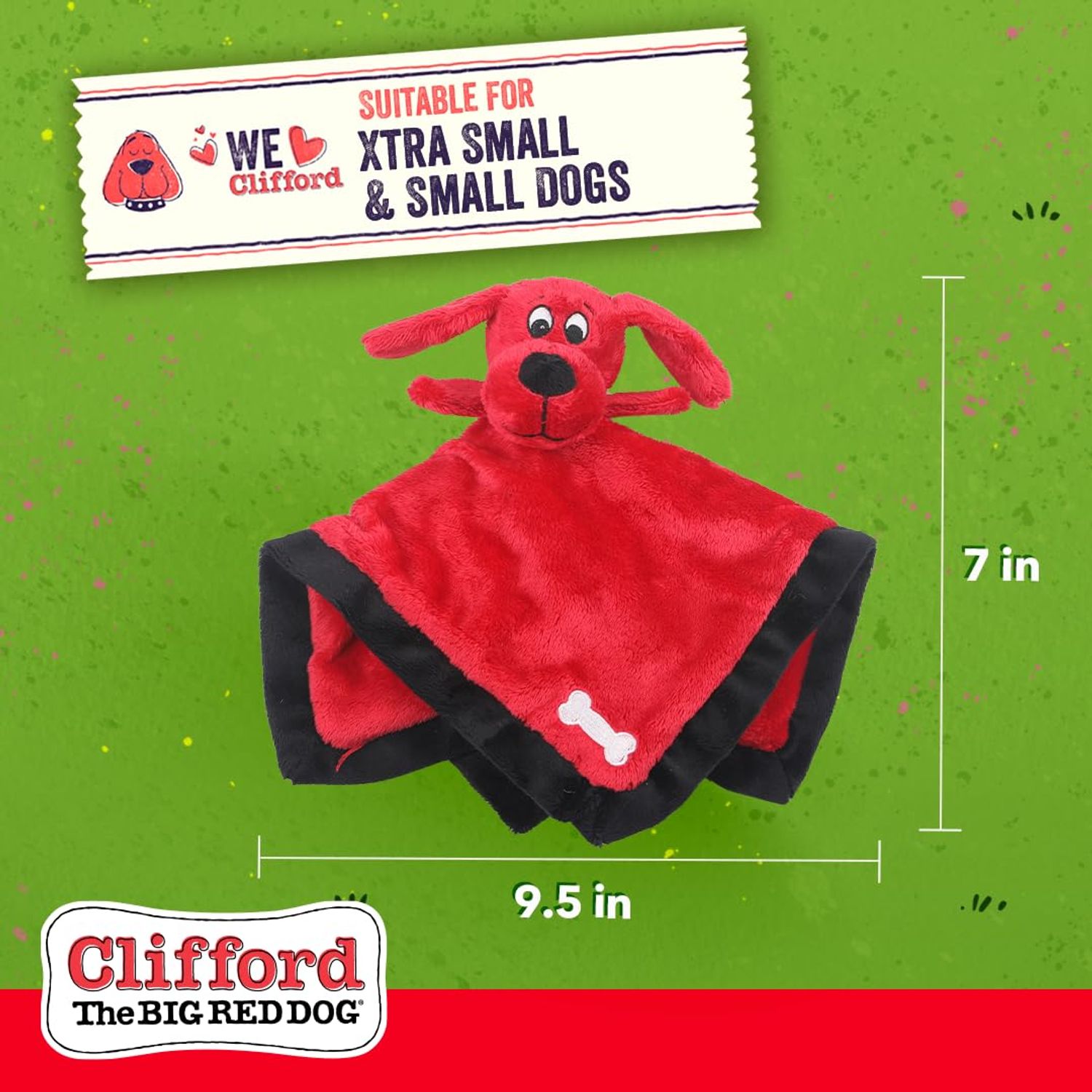 Clifford® Lil' Napper 9.5" Plush Dog Toy for Puppies | Soft, Cuddly Puppy Toys to Keep Them Busy | Squeaker, Crinkles, Cozy and Durable