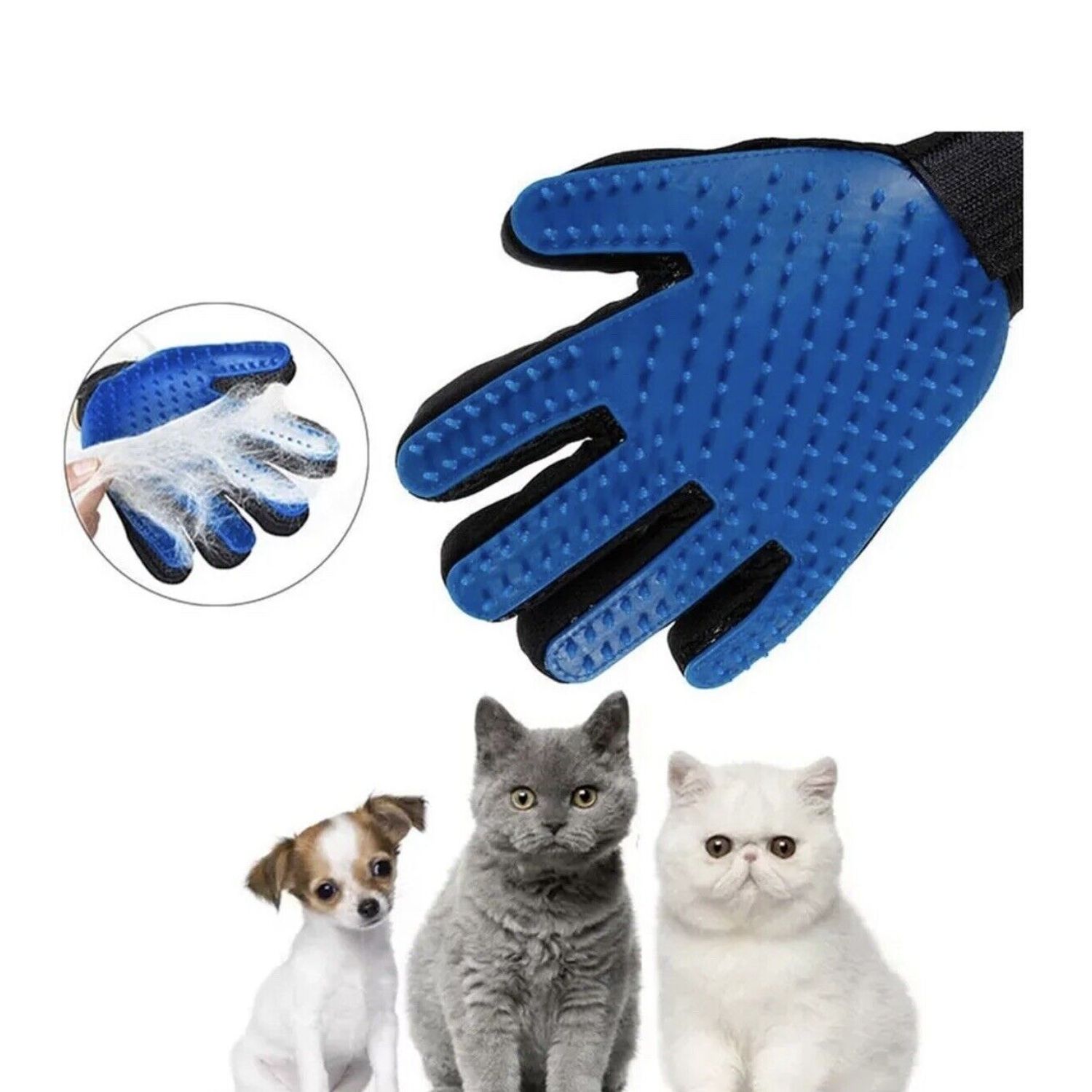 Grooming Dog Brush Gloves Pet Cat Pair Hair Fur Remover Mitt Massage Deshedding