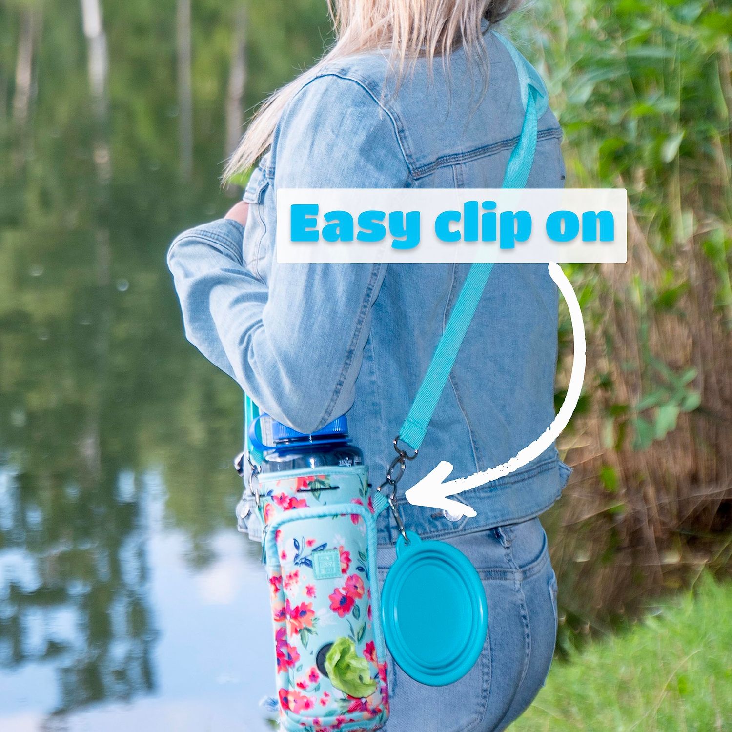 Made Easy Kit Portable Collapsible Dog Bowl for Water or Food Great Pet Travel Bowl in Multiple Sizes (Standard - 12oz, Teal)