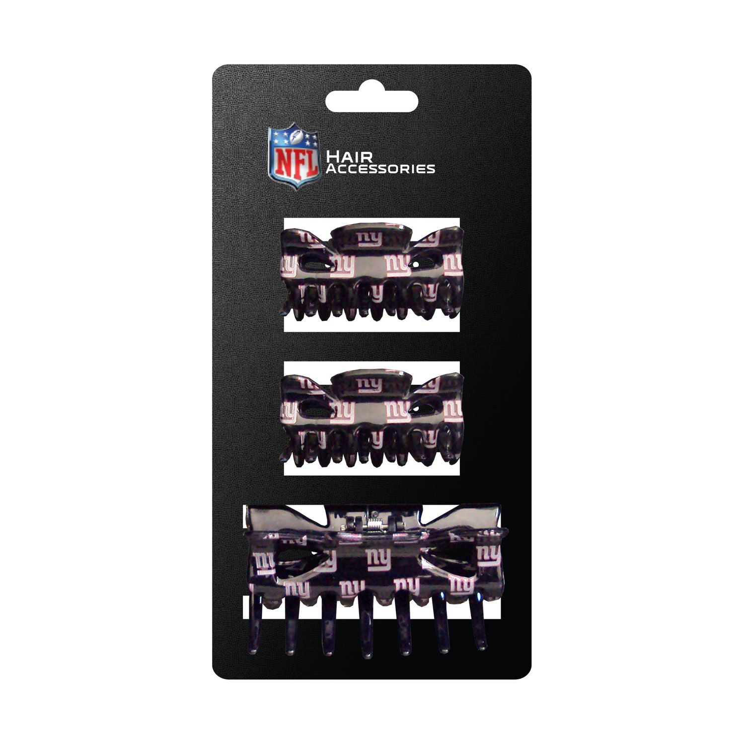 NFL New York Giants Hair Accessory Plastic Hair Clip (3-Piece)