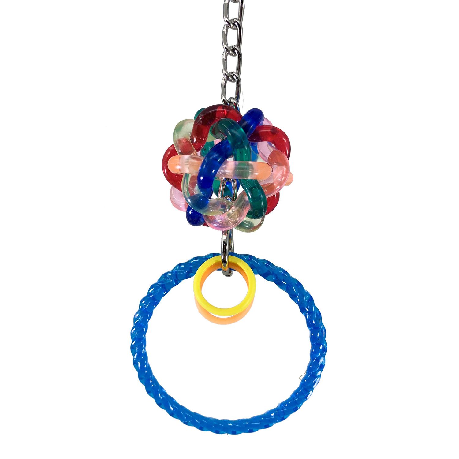 Bonka Bird Toys 1874 Wibbly Ring 5" High by 5" Wide, Small Parrot Tug Forage Cage Toy, Parrotlet, Budgie, Lories, and Similar Birds