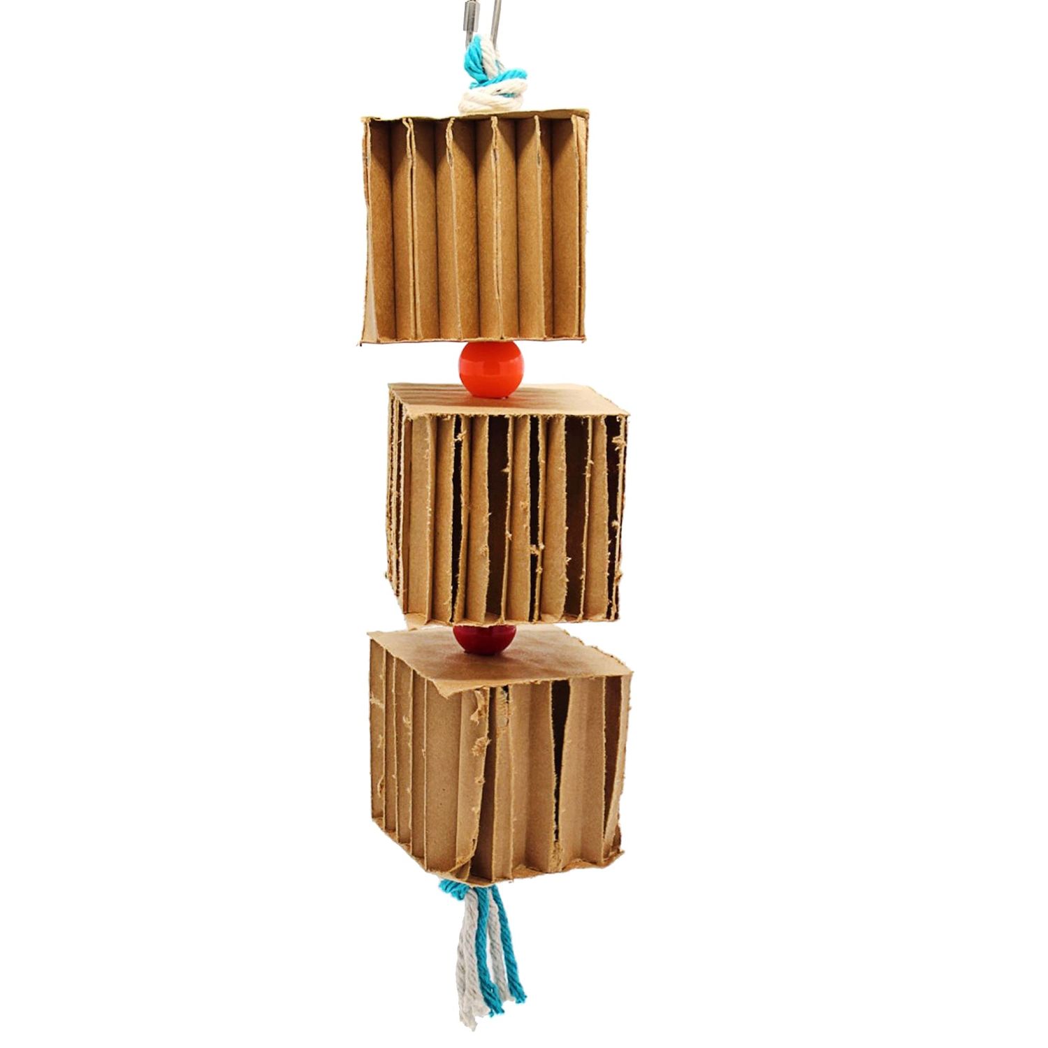 Sweet Feet and Beak Blocks N Knots - Perfect Cage Shredding and Foraging Toy for All Birds - Food Safe Cardboard, Non-Toxic, Easy to Install Cage Accessories
