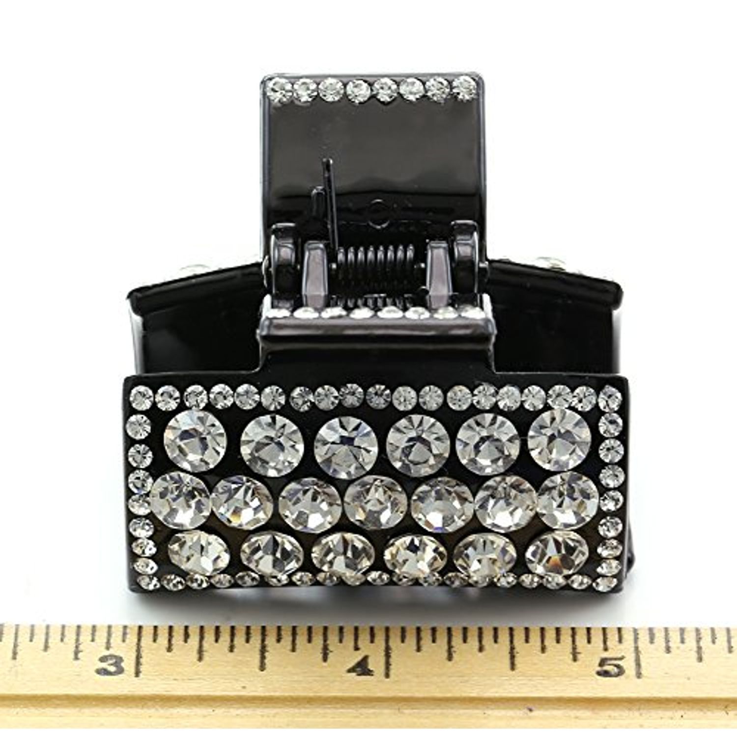 Hair Claw Jaw Pin Butterfly Clip Clear Rhinestones Hair Styling Accessories for Women Teens (Clear Rhinestones)