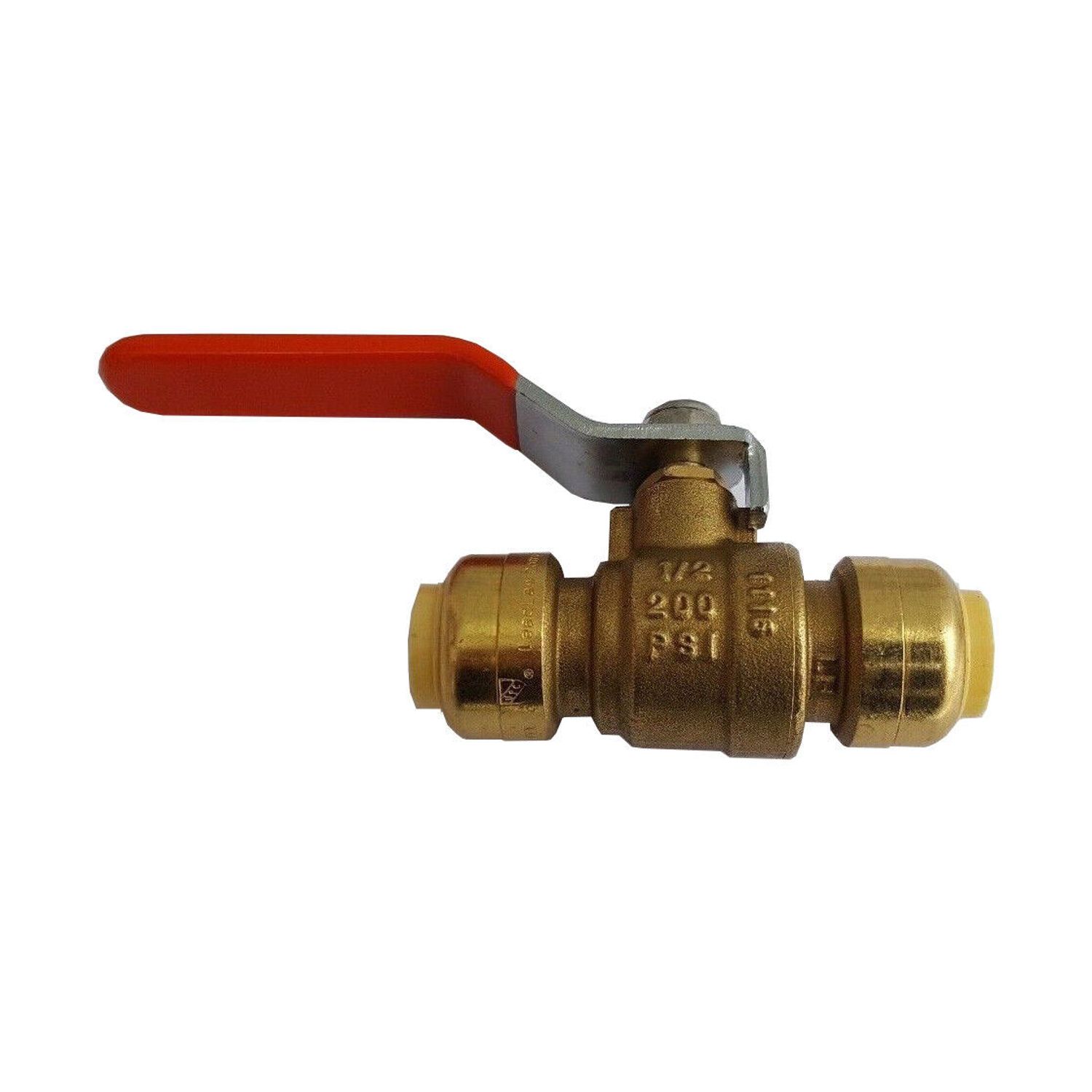 20 Pcs. 1/2" Push Fit Ball Valve, Full Port, Lead Free Brass 27-3-1=20