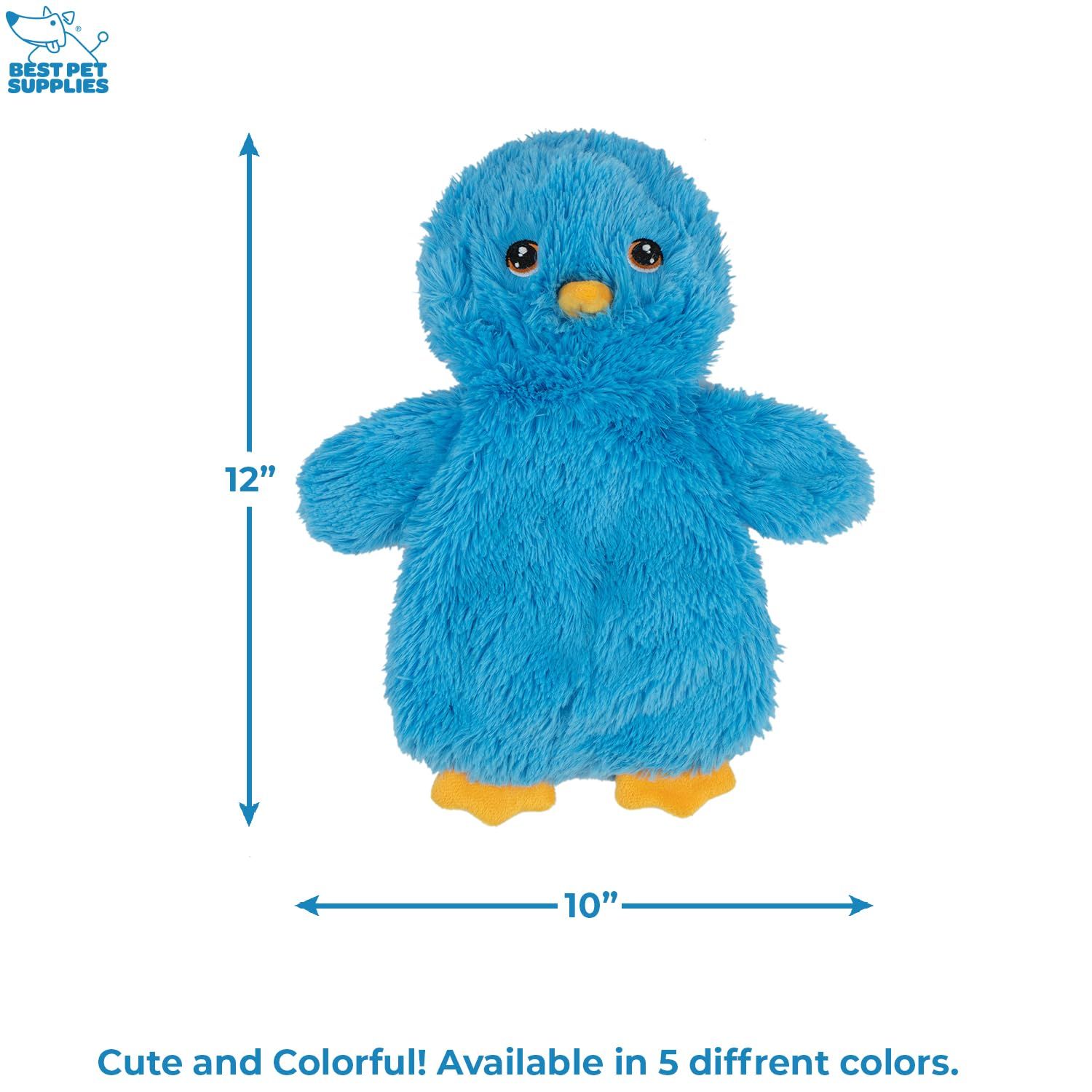 Best Pet Supplies Chicken Crinkle Plush Dog Toys for Interactive Play, Puppy and Senior Indoor Play, Colorful Chicken Toy Shape, Cute and Cuddly - Crinkle Chicken (Blue)