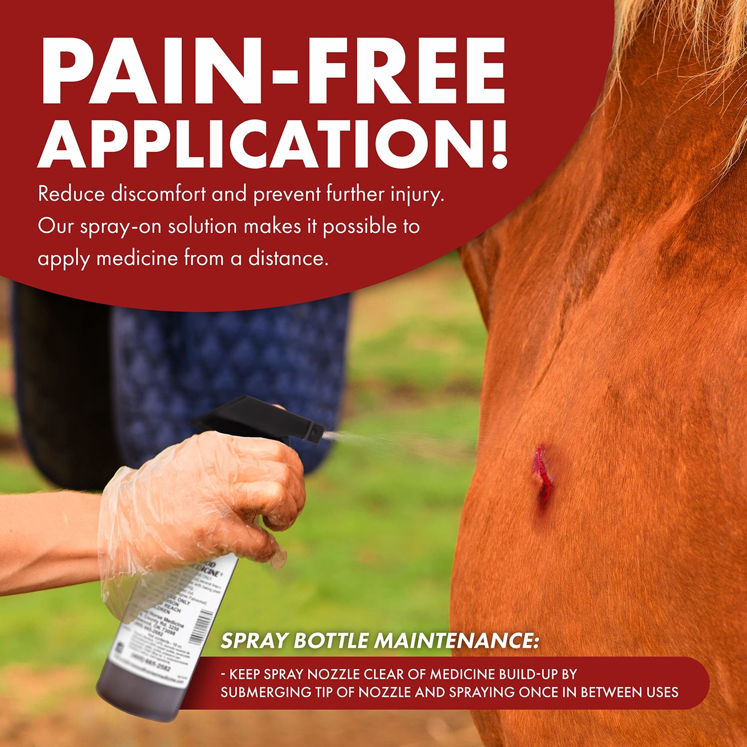 Topical Wound Spray Kit - 16 oz Refill Bottle w/Baking Powder, Funnel, Spray Trigger, & Shaker - Equine First Aid Kit Must-Have Antiseptic Spray for Wounds - Horse Wound Care for Equine & Animals