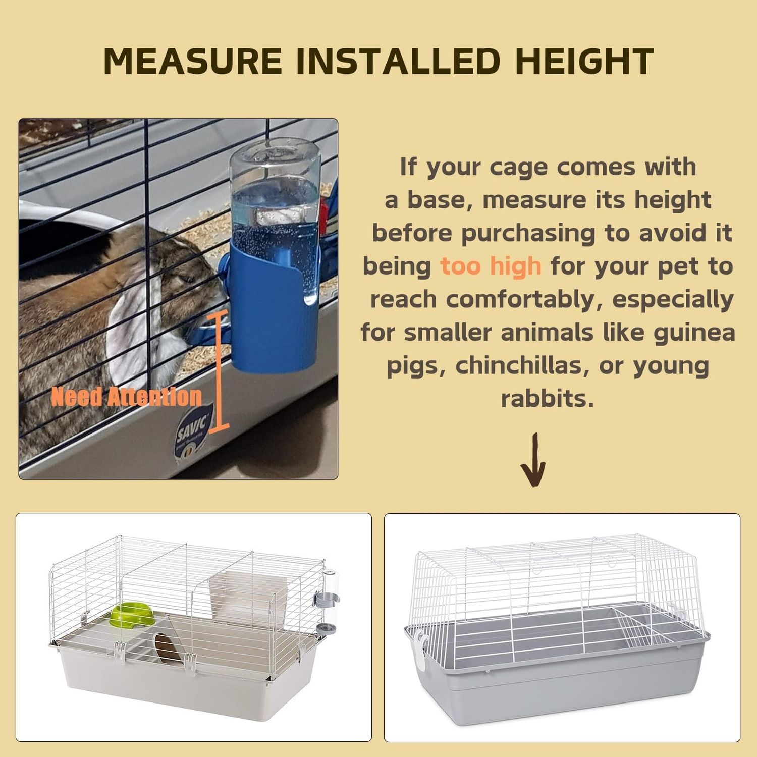 Rabbit Water Bottle, 600ml/21oz Hanging Water Dispenser Feeder Cage Crate Hutch Bunny Puppy Cat Chinchilla Ferret Guinea Pigs Squirrel Hedgehog (Pink)