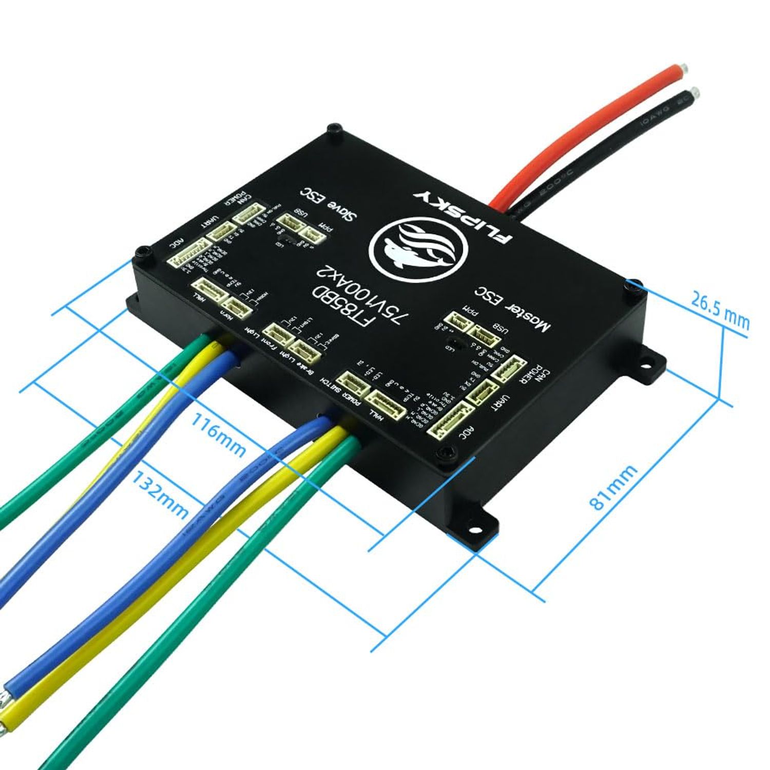 FLIPSKY FT85BD Dual ESC 84V 200A with Aluminum Case Non-VESC for Electric Skateboard/Scooter/Ebike Speed Controller/Electric Motorcycle/Robotics