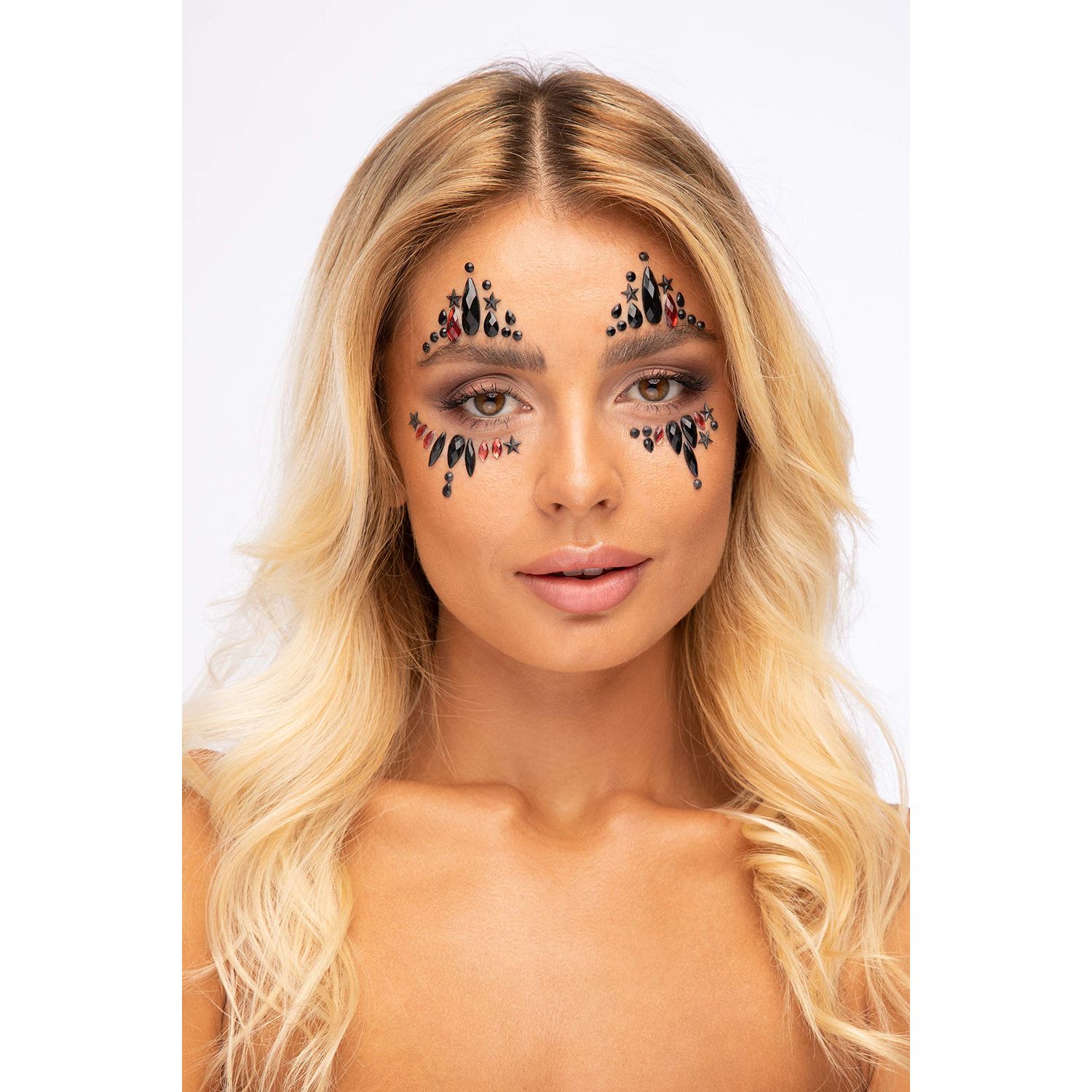 Face Jewels by Moon Terror - Festival Face Body Gems, SFX Make up, Crystal Make up Eye Glitter Stickers, Temporary Tattoo Jewels, Special Effects Make up (Freak Show)