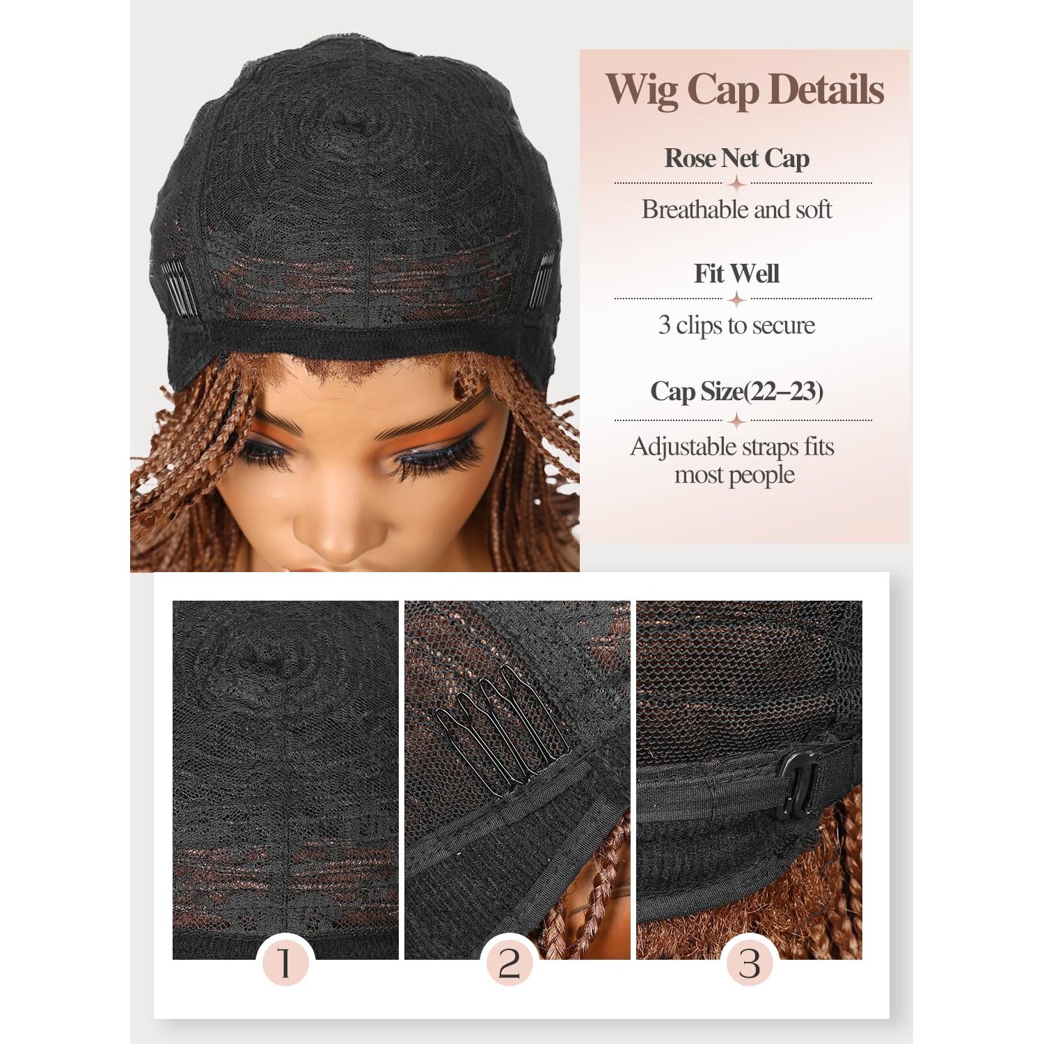 Fancy Hair Braided Wigs for Black Women Short Box Braid Wig with Bangs Synthetic Bob Braid Wig for African American Women