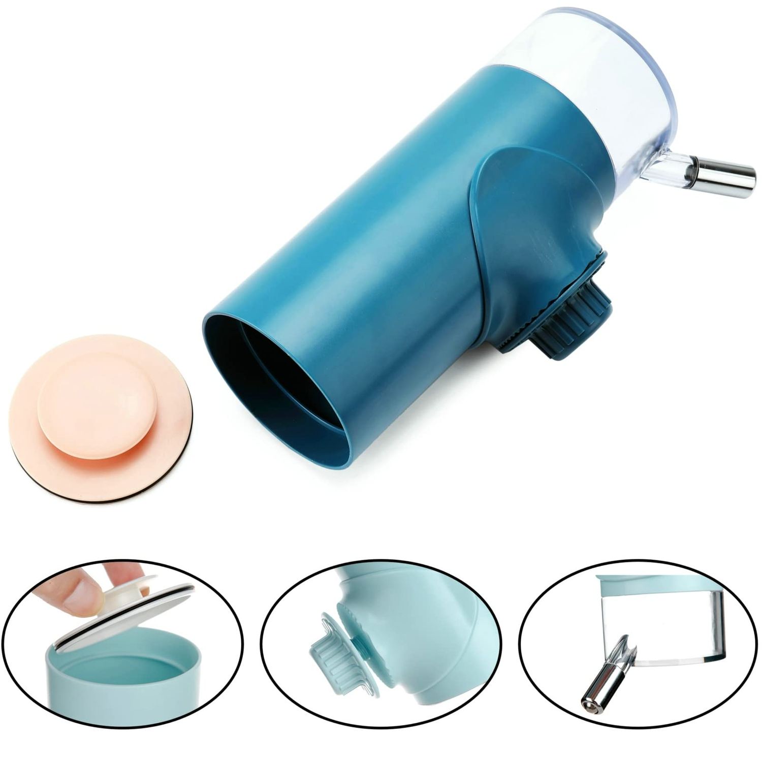 DEYACE Dog Crate Water Bottle Stainless Steel Leak-Proof Ball 24oz Top Fill Dog Water Dispenser for Cage