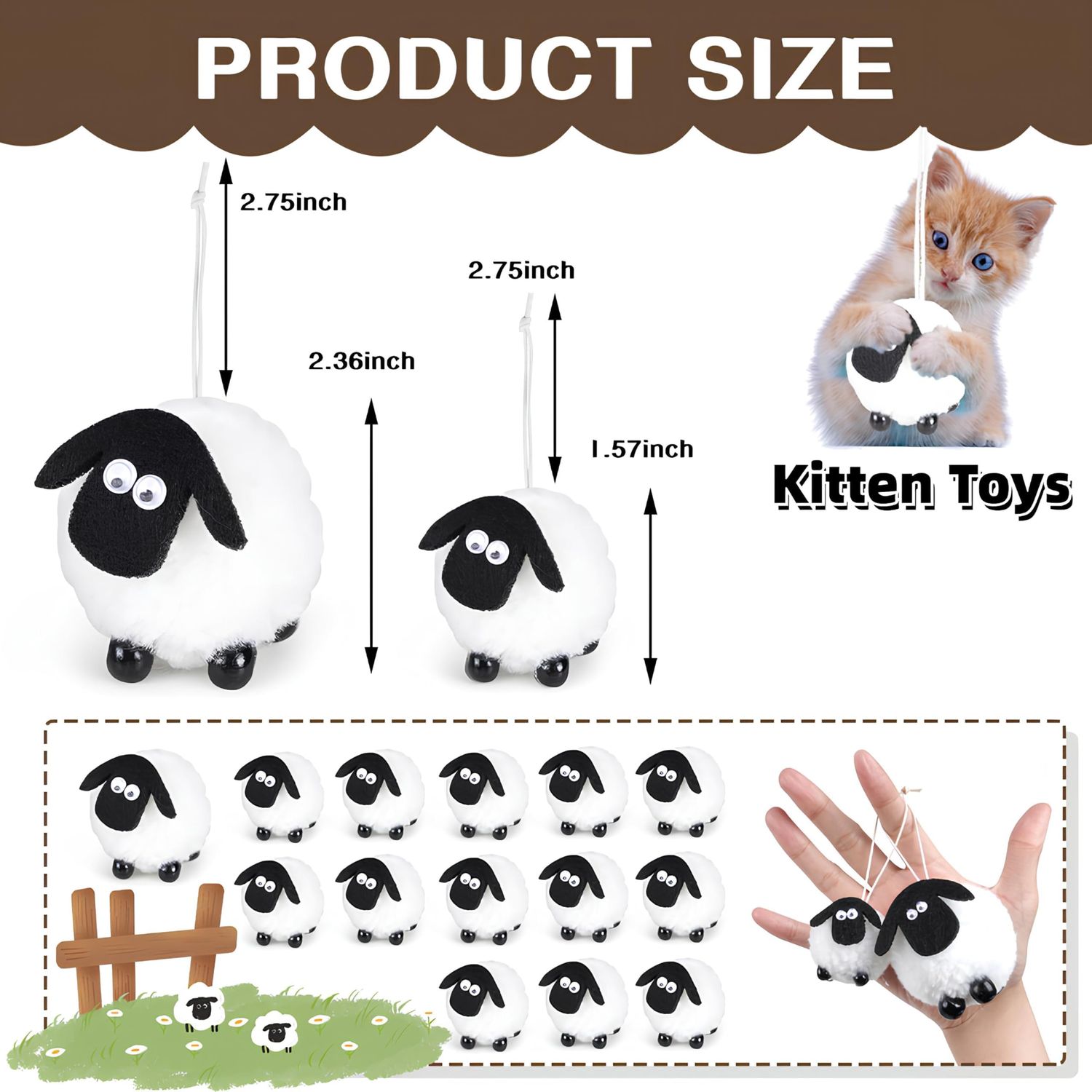 AUTMORAN 12Pcs Small Stuffed Sheep Animal Decor Bulk Plush Toys,Little Sheep Party Favors for Birthday,Christmas Tree,Halloween Celebration,Basket Stuffers,Cat Toys,Lamb Ornament and Gifts. (12pcs)