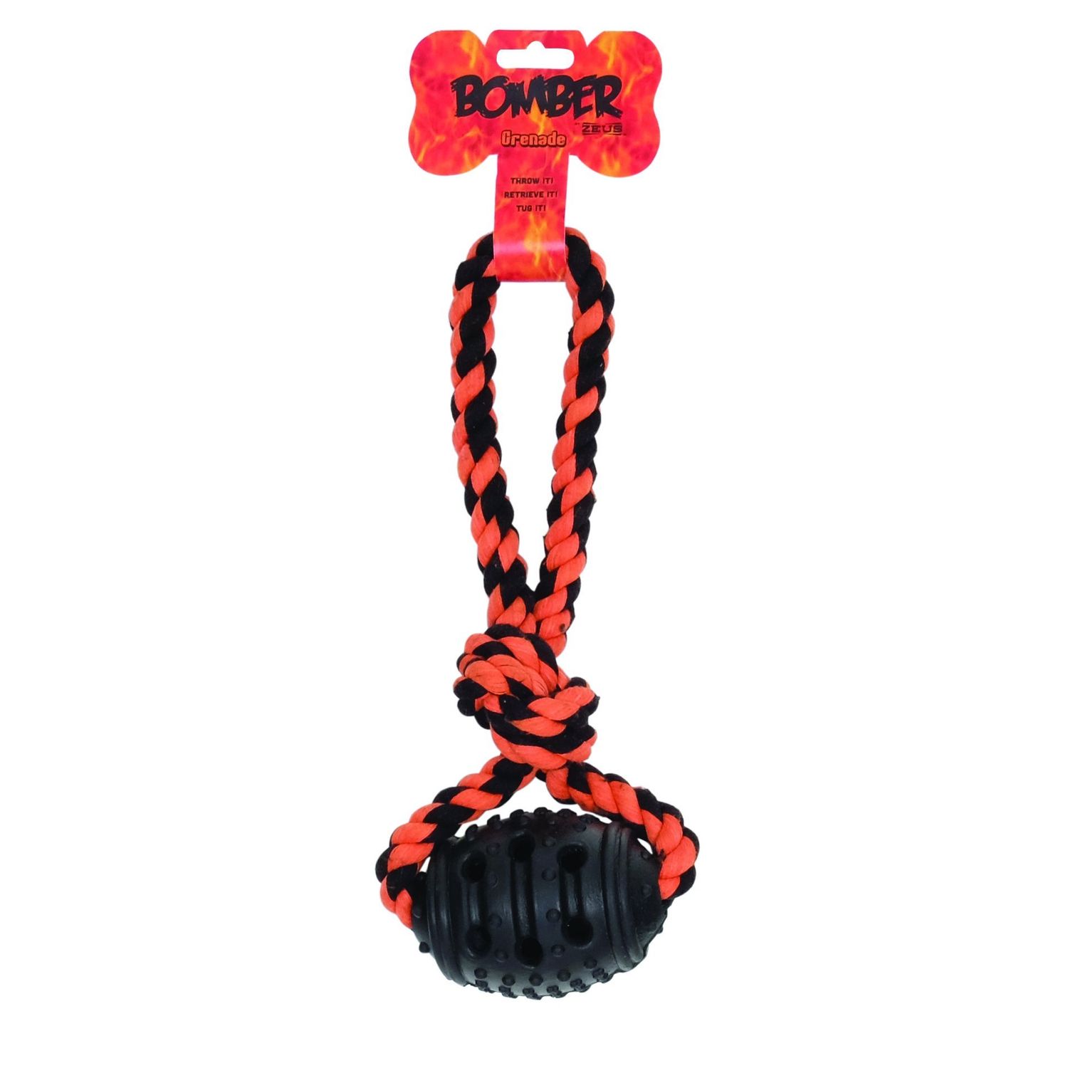 ZEUS Bomber Grenade Interactive Dog Toy, Tough and Durable Chew Toy for Dogs, 98059