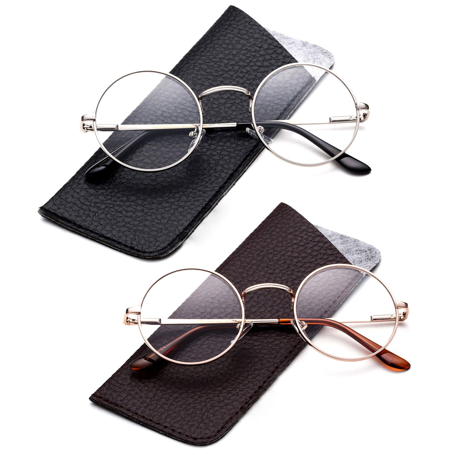 Glasses Hippy Vintage Retro Round Sunglasses & Clear Lens Glasses