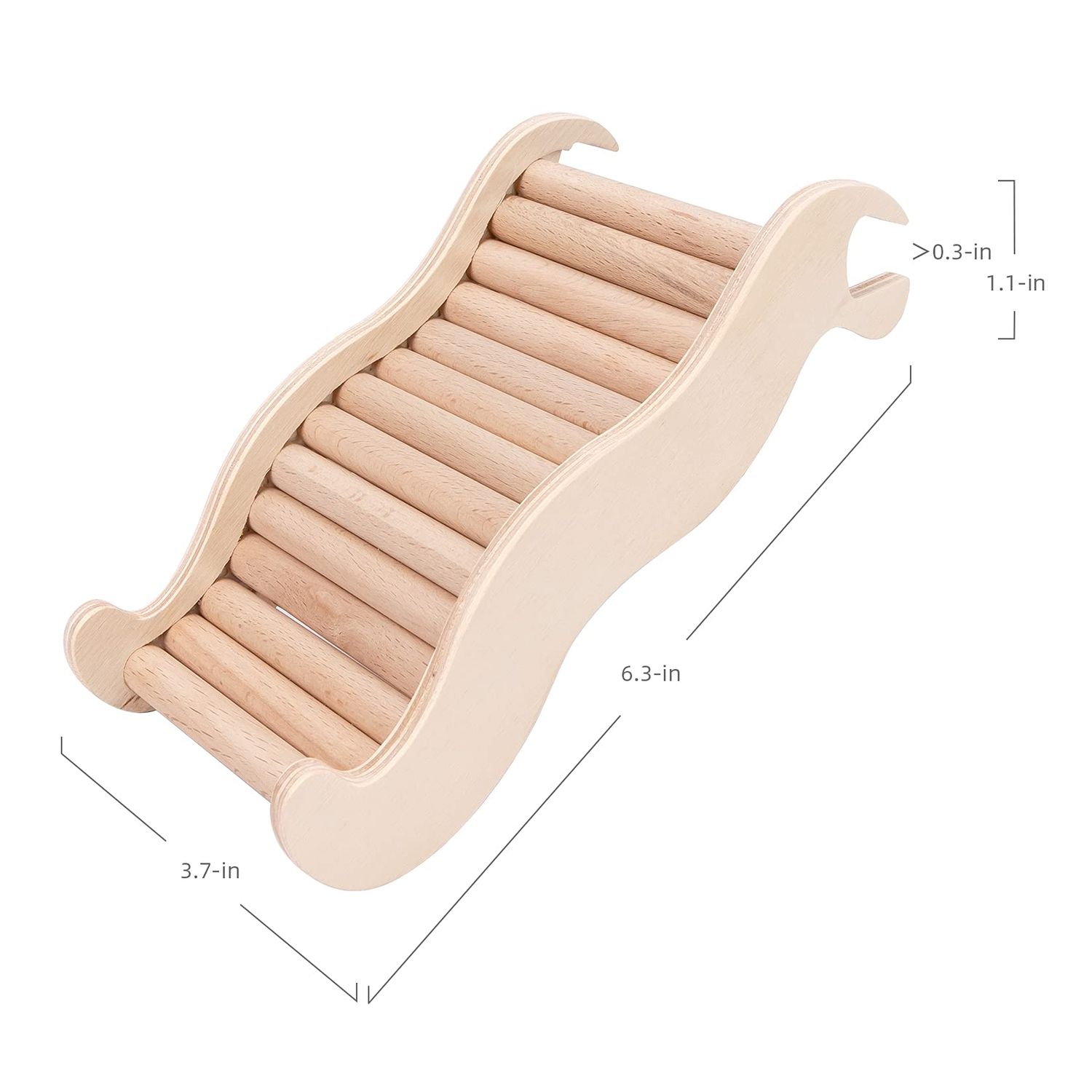 Niteangel Hamster Climbing Toy Wooden Ladder Bridge for Hamsters Gerbils Mice and Small Animals (Small - 6.3'' L)