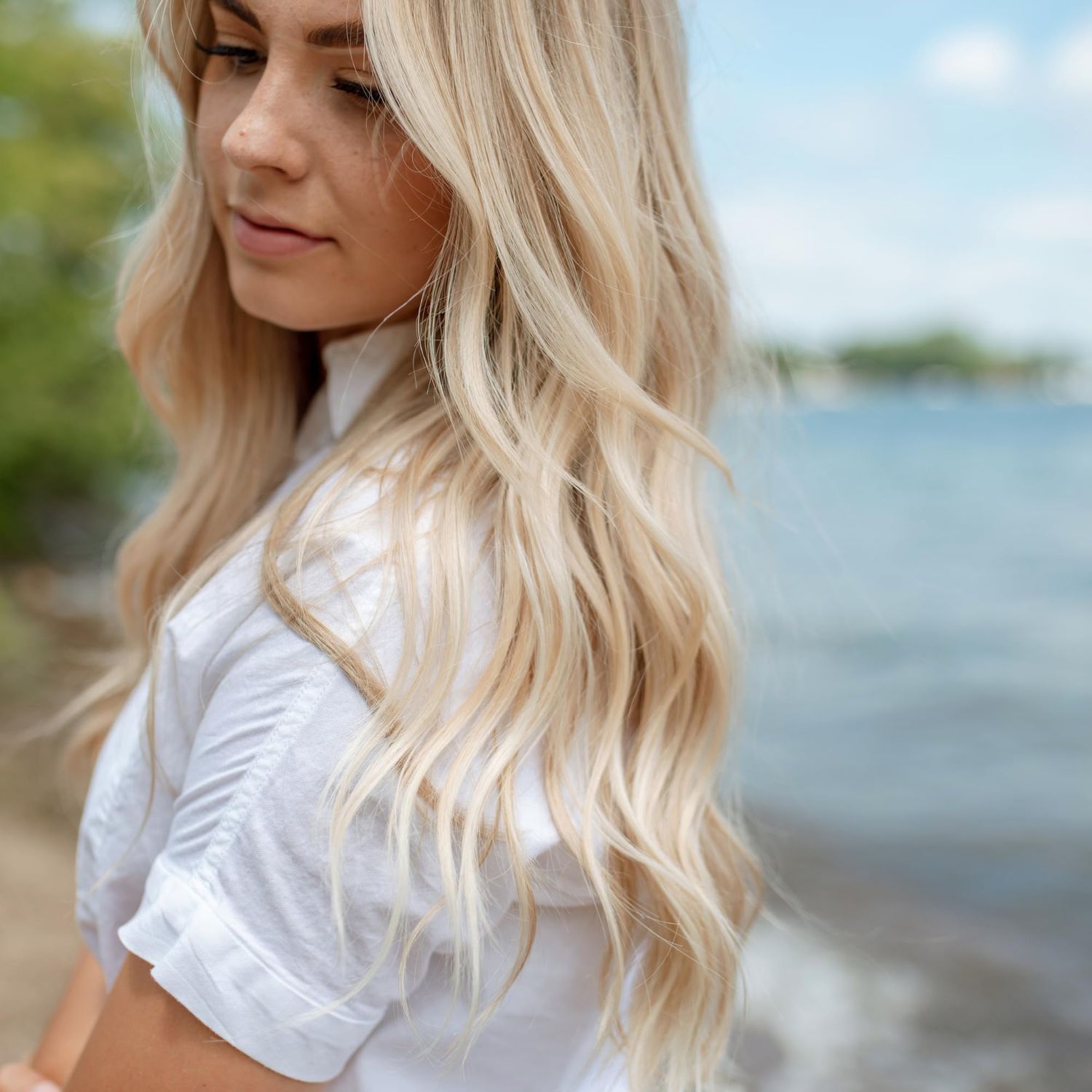 Diva Hair Extensions 100% Real European Human Hair Keratin Bond Extensions 20" Rooted Blonde #10/20