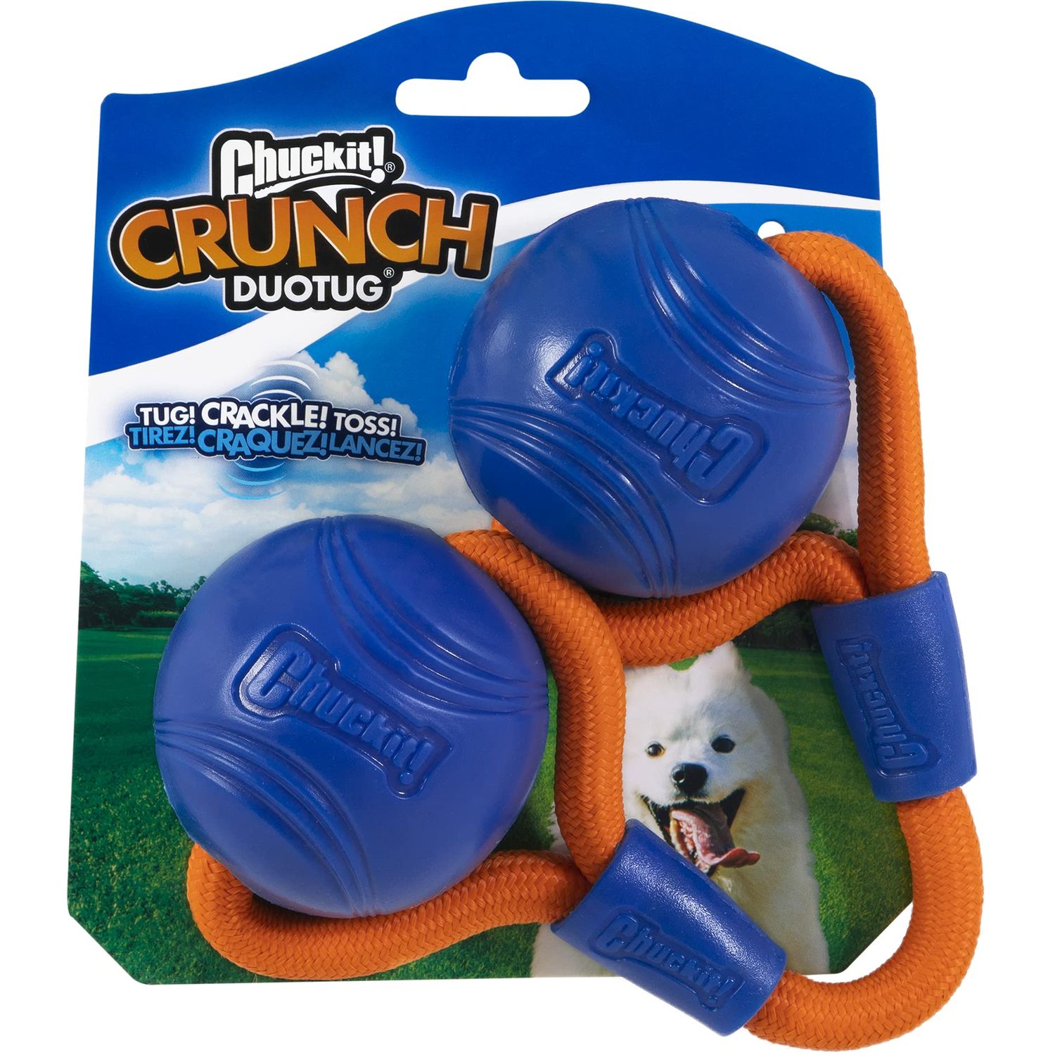 Chuckit! Crunch Ball Dog Toy, Medium, Duo Tug, for All Breed Sizes