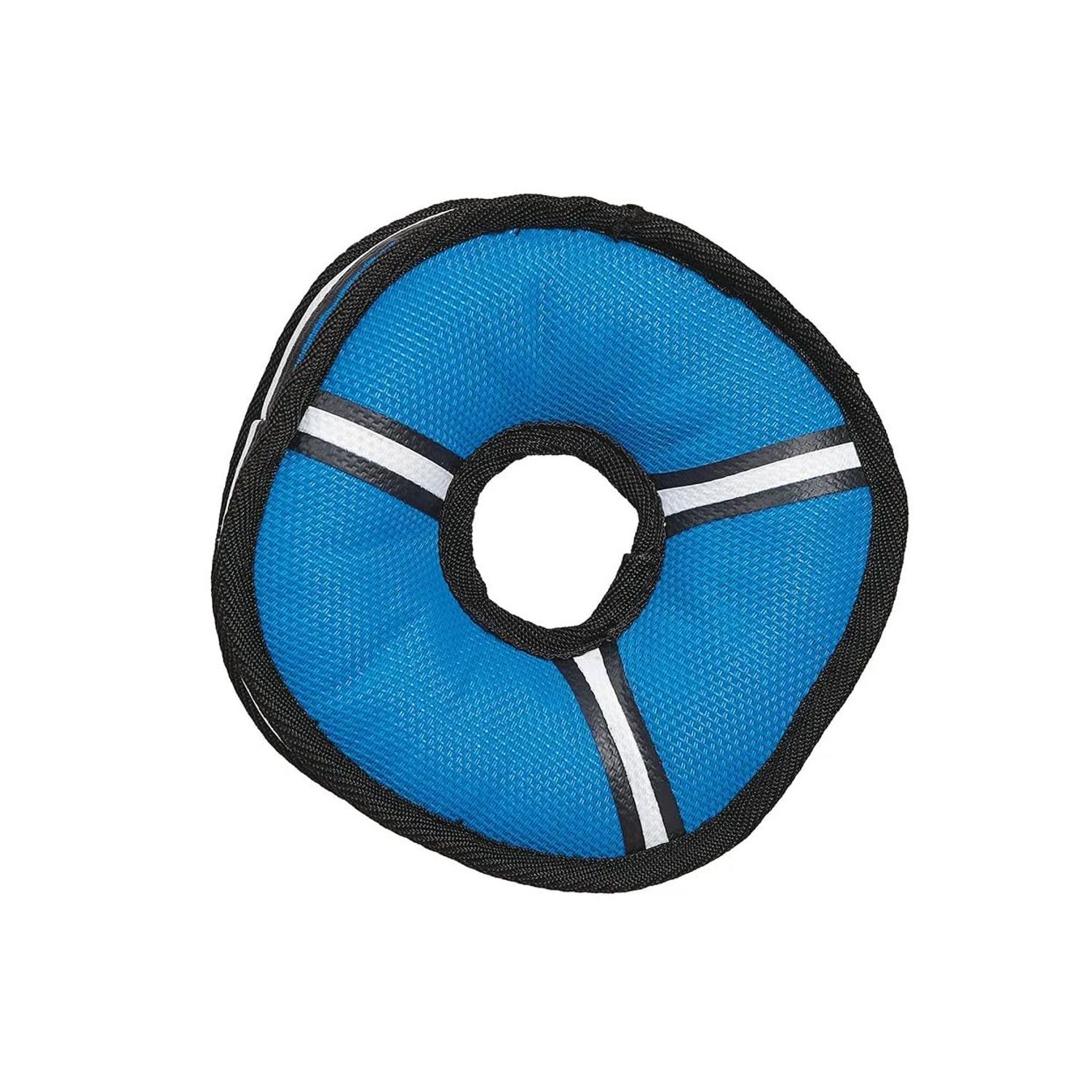 MPP Big Dog Toys! Tough-structable Canvas Toss Play for Aggressive Persistent Chewers (10.5 Boomerang Toss), Blue