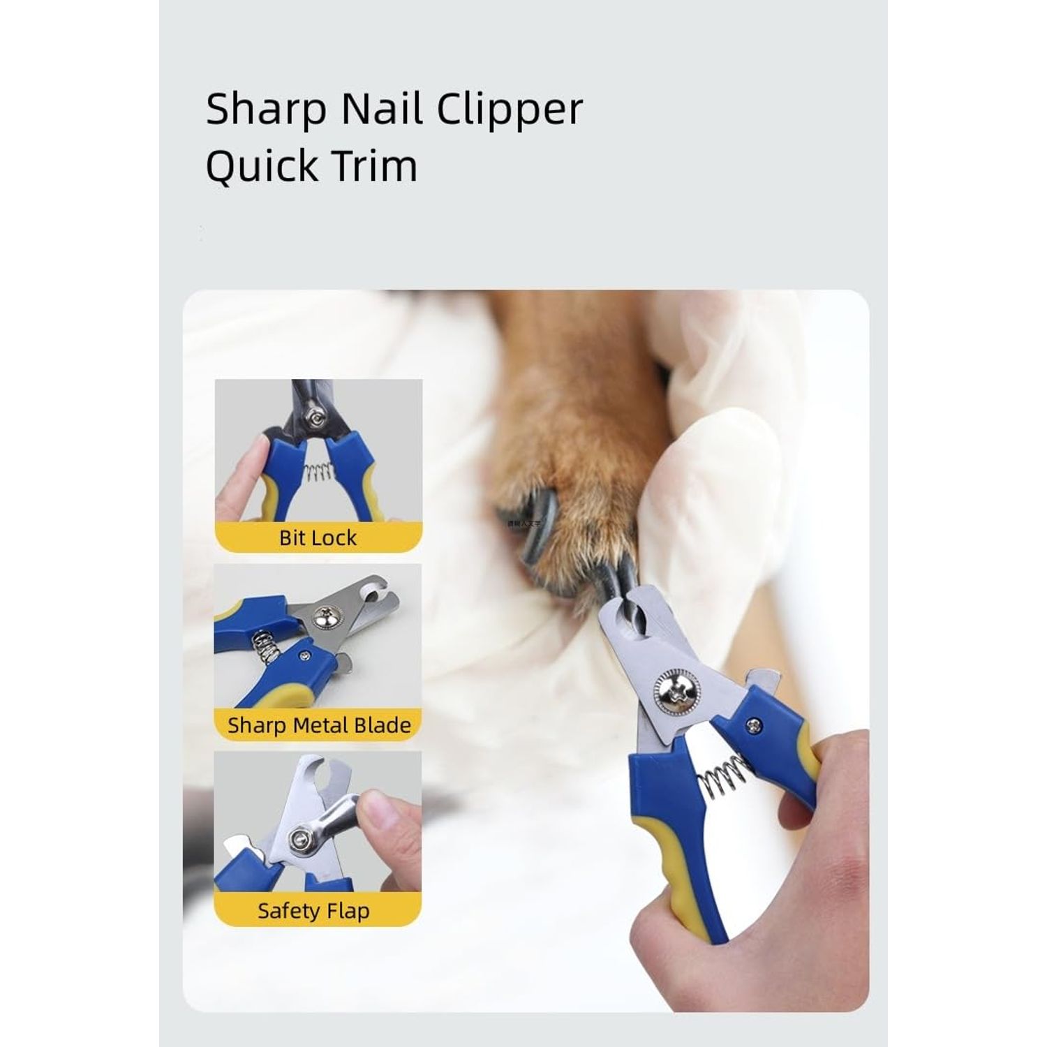 TSINGS Pet Grooming Tools 8-Piece Kit with Hair Comb, Steel Comb, Nail Clipper, File, Hair Clipper, Toothbrush, Bowl and Hair Removal Gloves