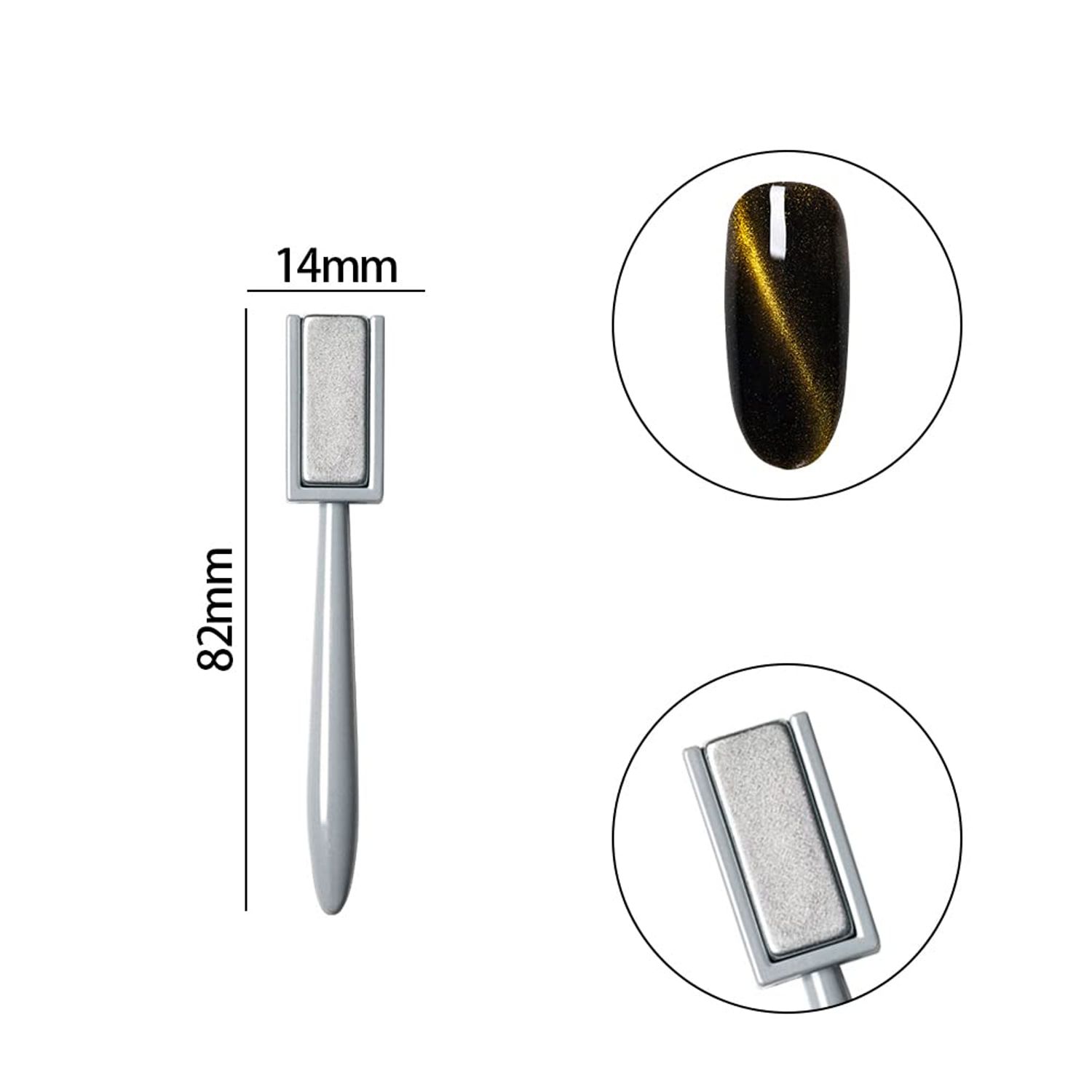XEAOHESY 15 Pieces Nail Magnet Tool Set Magnet Plate Wand Board Magnetic Pen Stripe Nail Magnet Double Ended Magnet Wand Magnet Stick for Cat Eye Gel Polish Nail Art