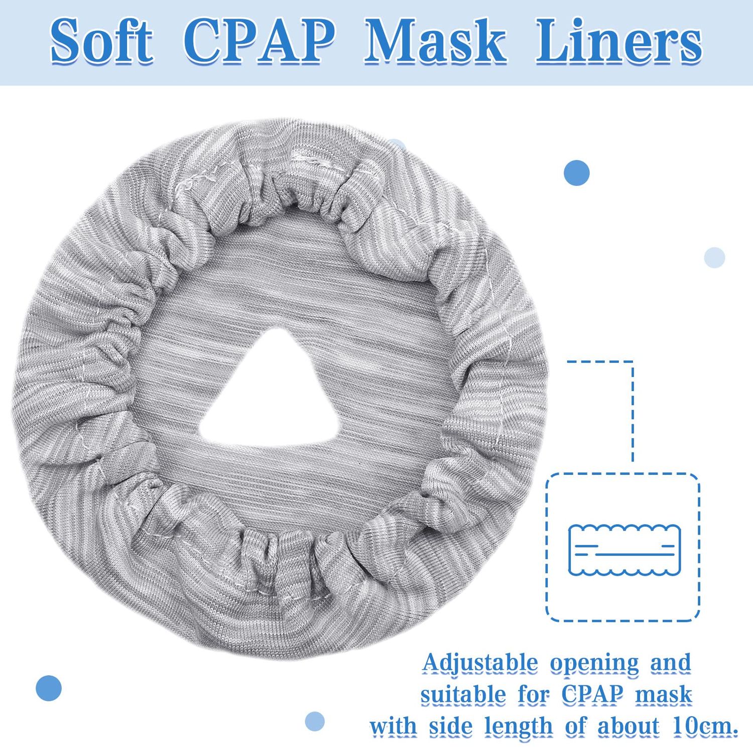 6 Packs Mask Liners for Full Face Cover Cushions Reusable Soft Mask Reduce Facial Redness Apnea(Grey)