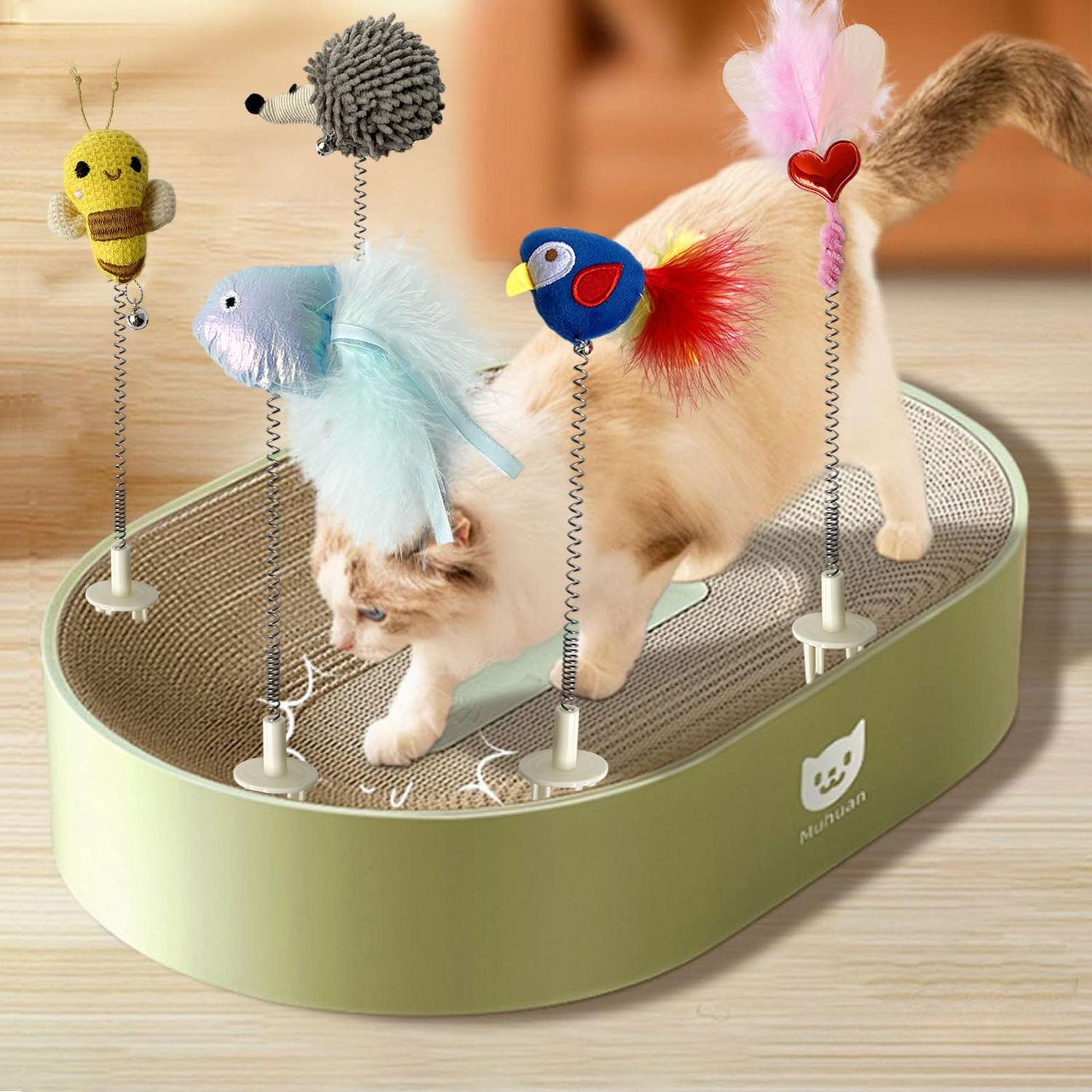 YOOLEETC 5PCS Cat Toys,Cat Wand Toy,Cat Scratcher Toys,Cat Scratcher Plug-ins & Cat Fun Themselves Play Toys,Fun Toy for Cat Kitty Kitten Puppy. (5PCS)