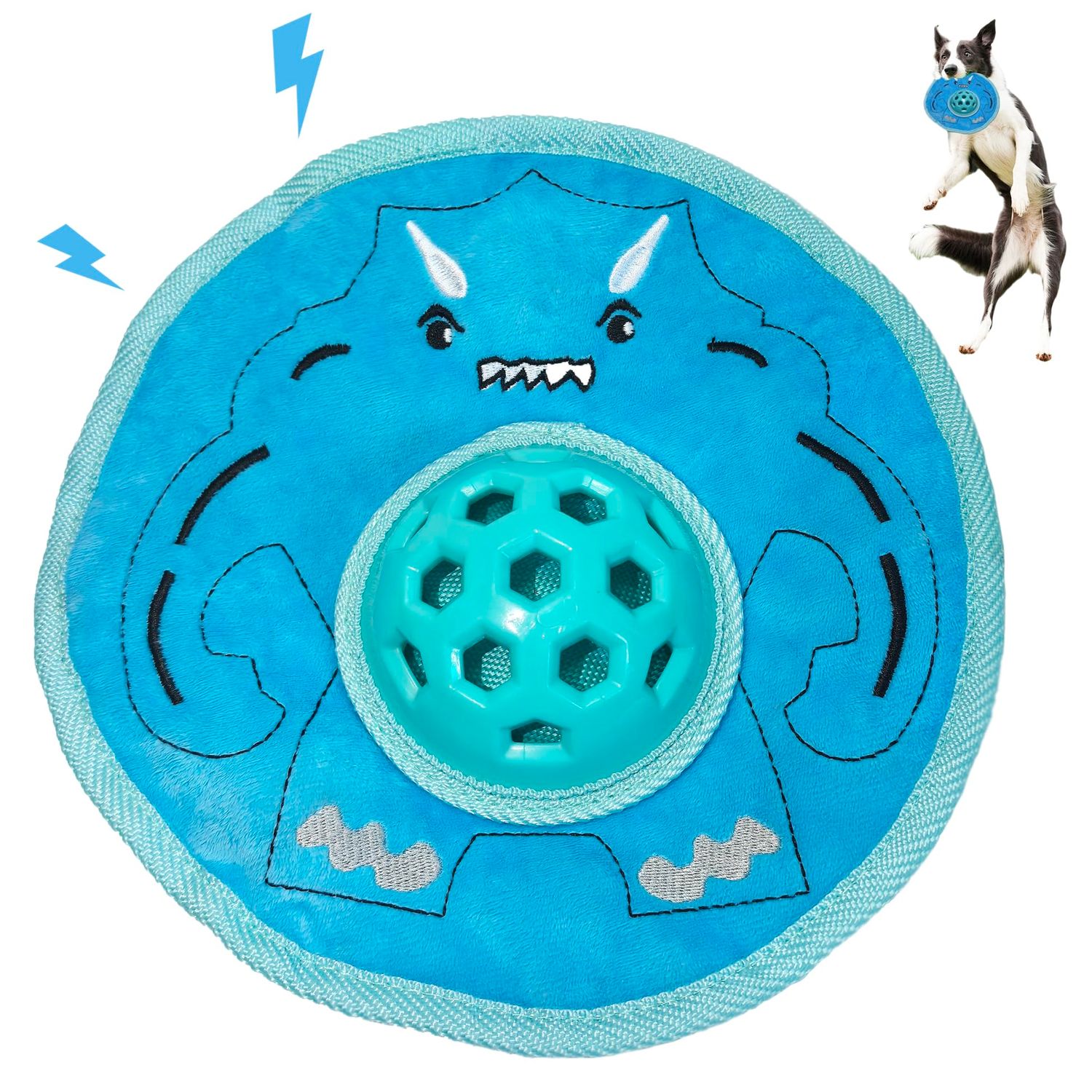 Chasinto 3 in 1 Flying Discs Squeaky Toy for Dogs Halloween Dog Toys Fetch Play Ball Outdoor Fun Game Treat Toy for All Breeds