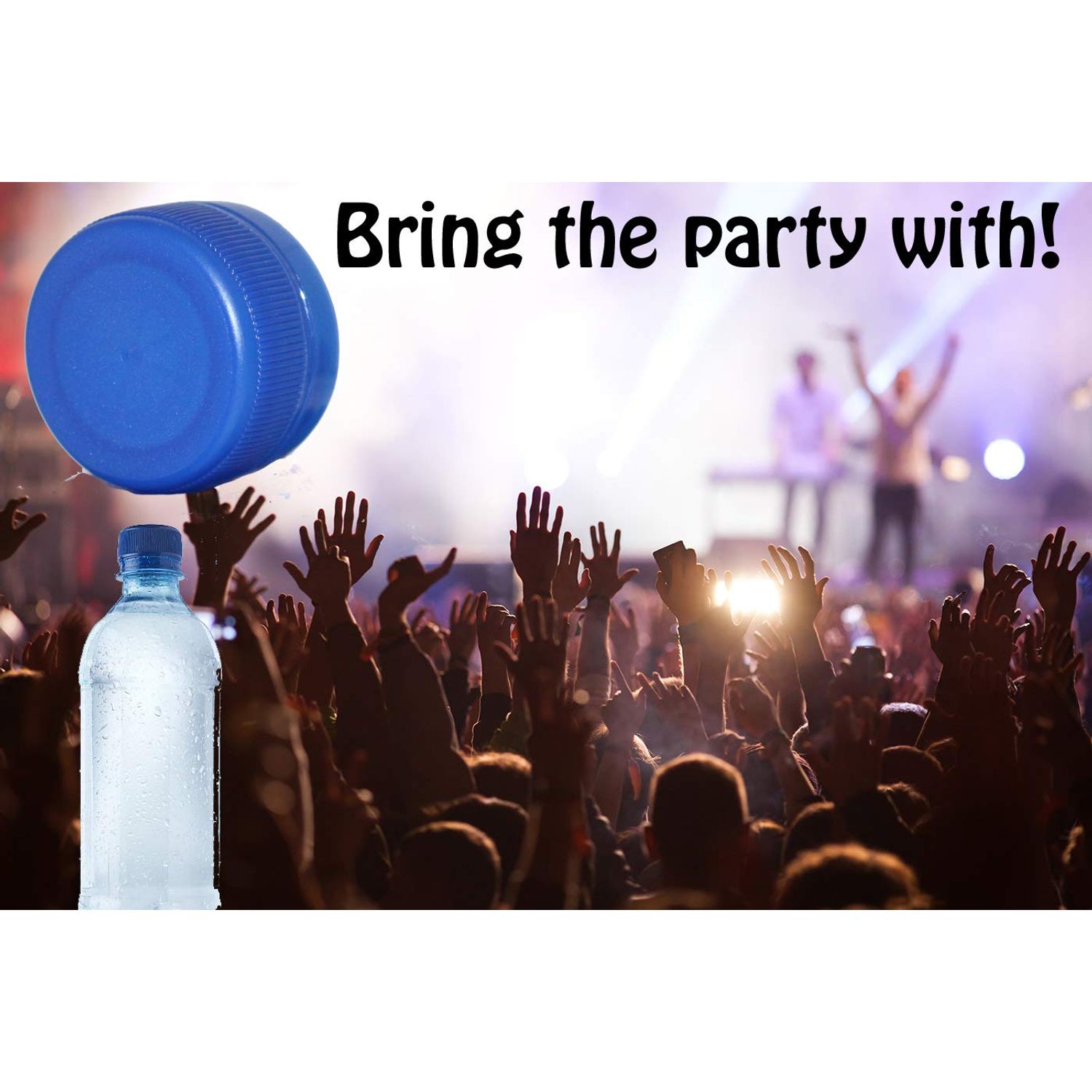 Best E Goods Grebe Caps Sneak Alcohol Anywhere, Reseal Your Water Bottle Perfectly 28mm (12) | Leak Free, Fits Fiji | Bootleg, Smuggle, Hide Liquor to Concerts, Sports, Festivals | 12 Blue Screw Lids